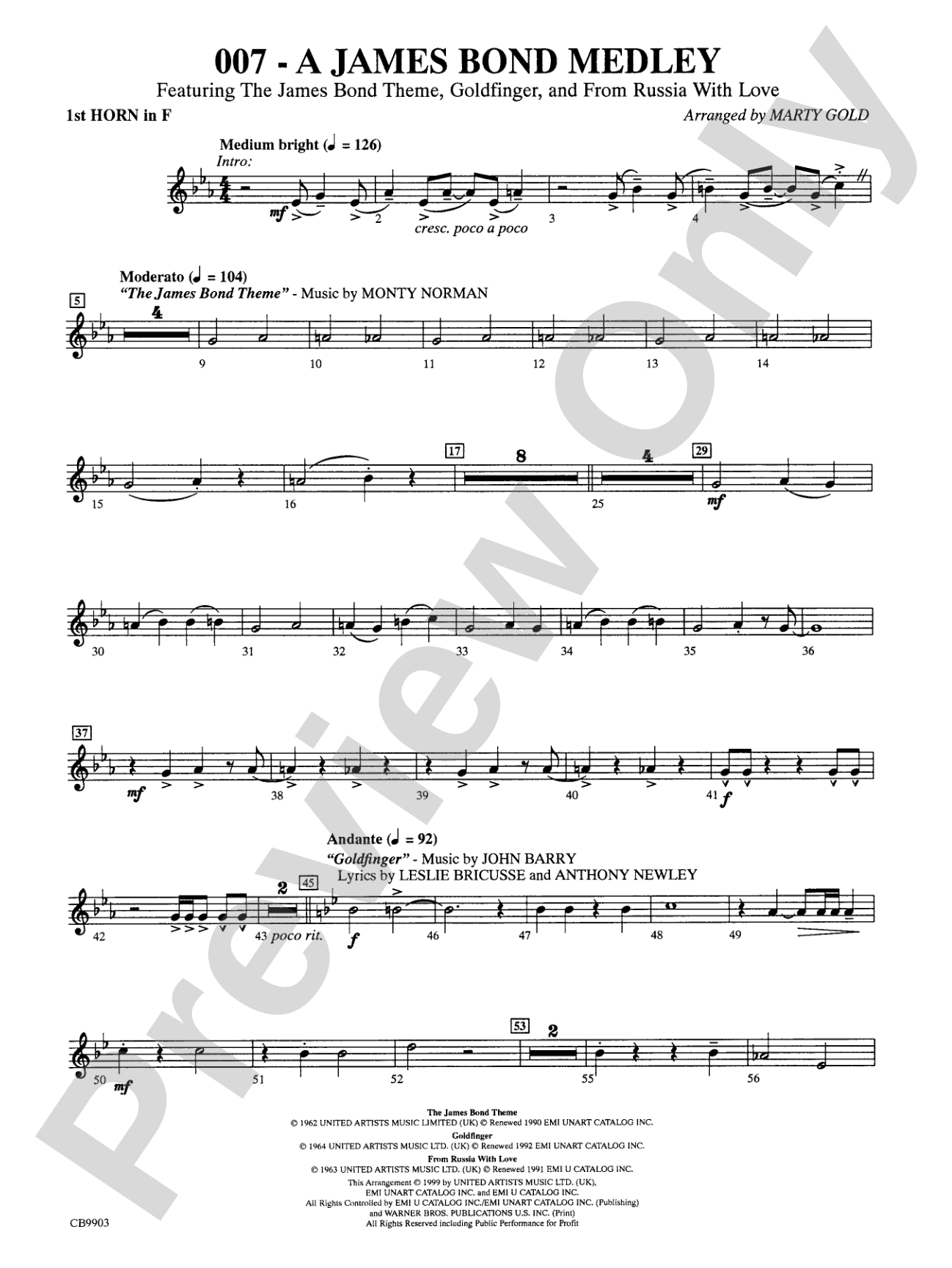 007 -- A James Bond Medley: 1st F Horn