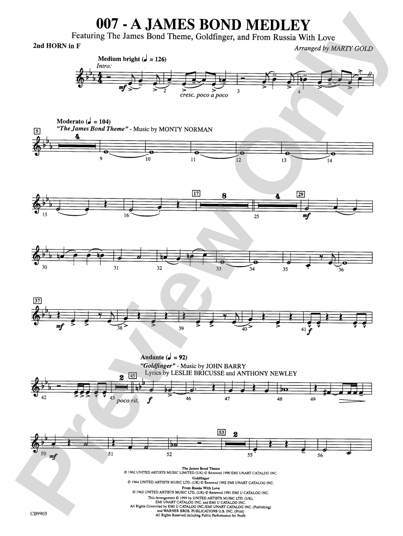 007 -- A James Bond Medley: 2nd F Horn