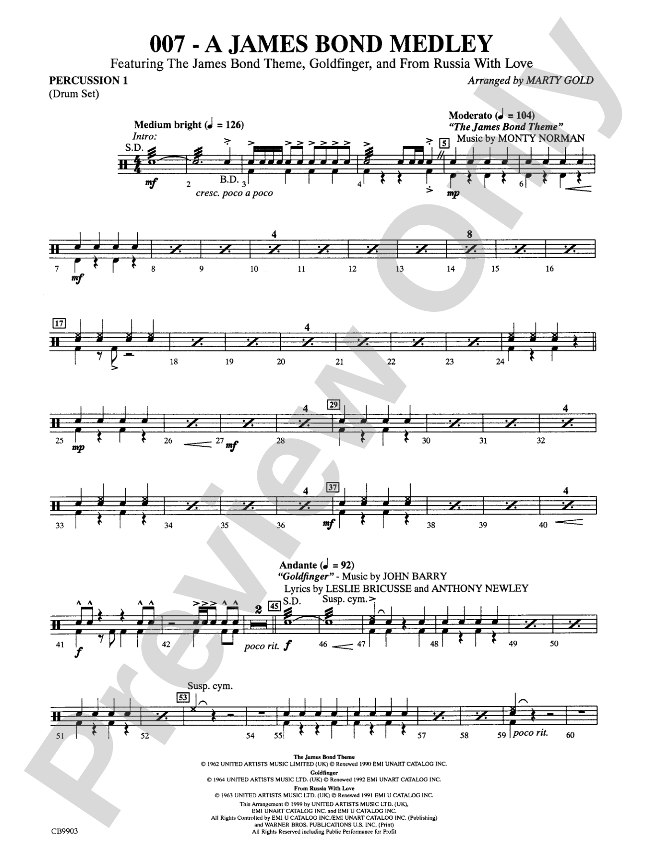 007 -- A James Bond Medley: 1st Percussion