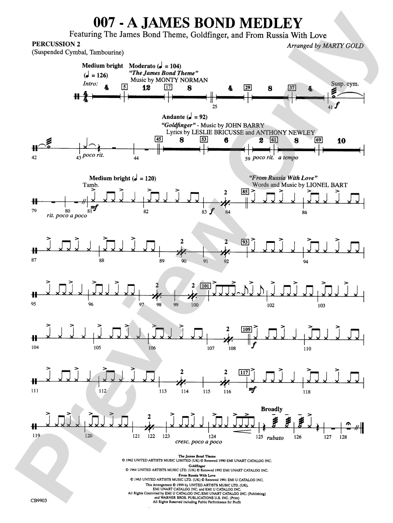 007 -- A James Bond Medley: 2nd Percussion