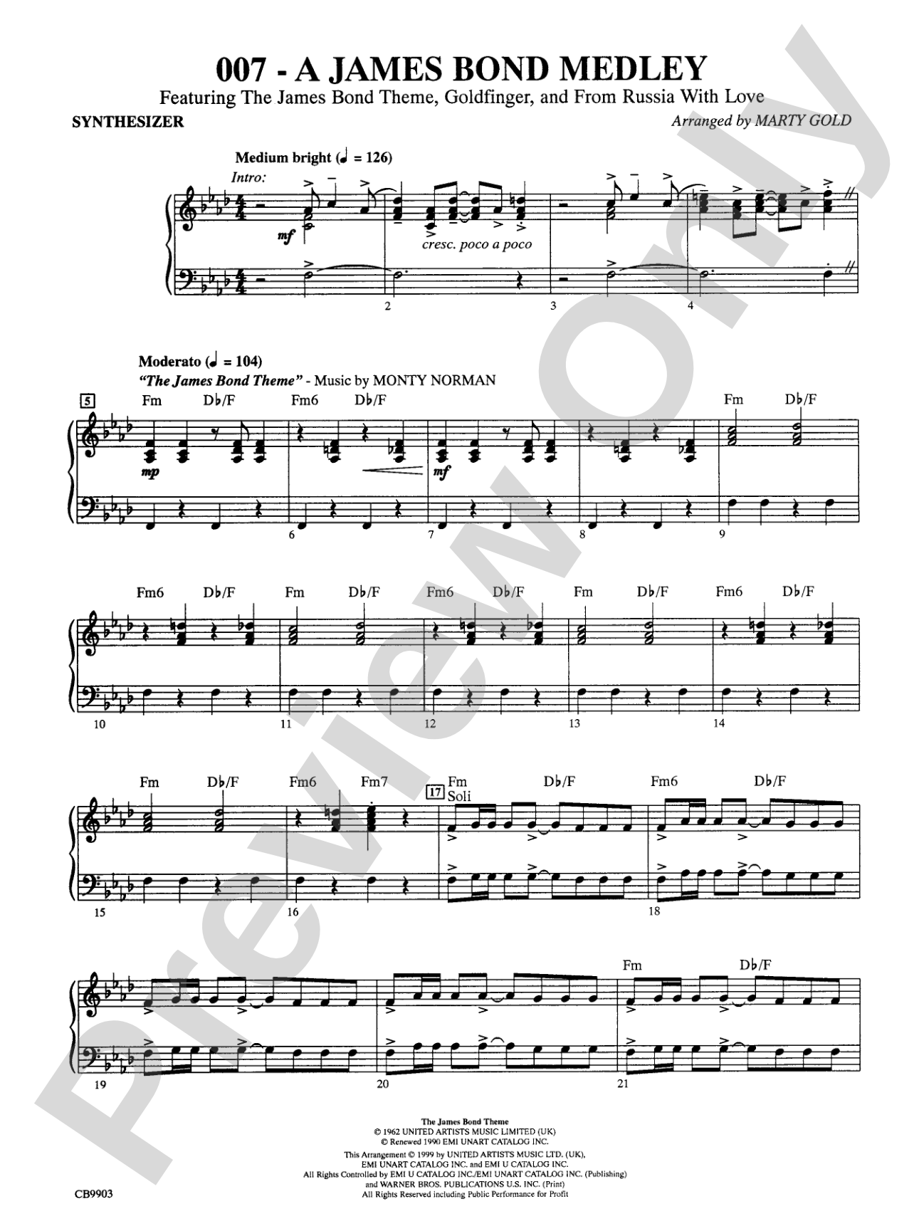 007 -- A James Bond Medley: Synthesizer