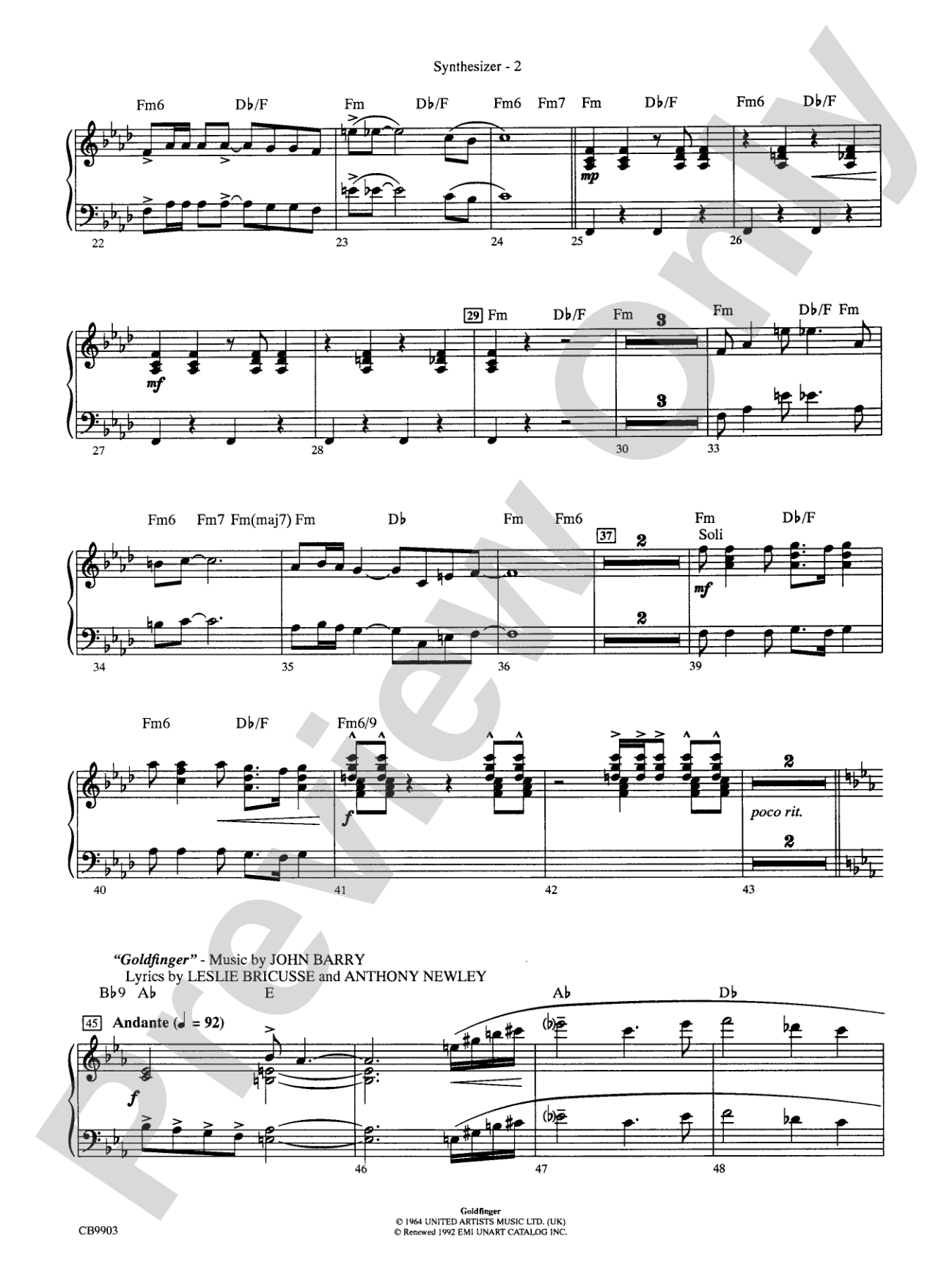 007 -- A James Bond Medley: Synthesizer