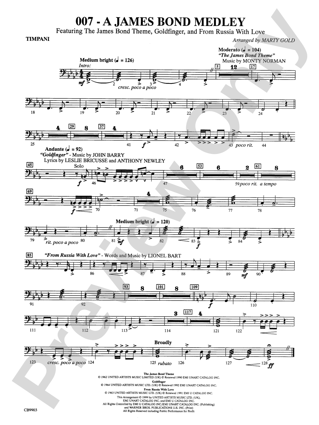 007 -- A James Bond Medley: Timpani