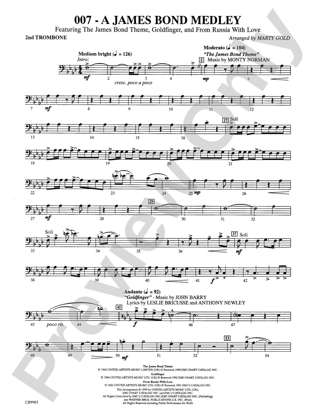 007 -- A James Bond Medley: 2nd Trombone