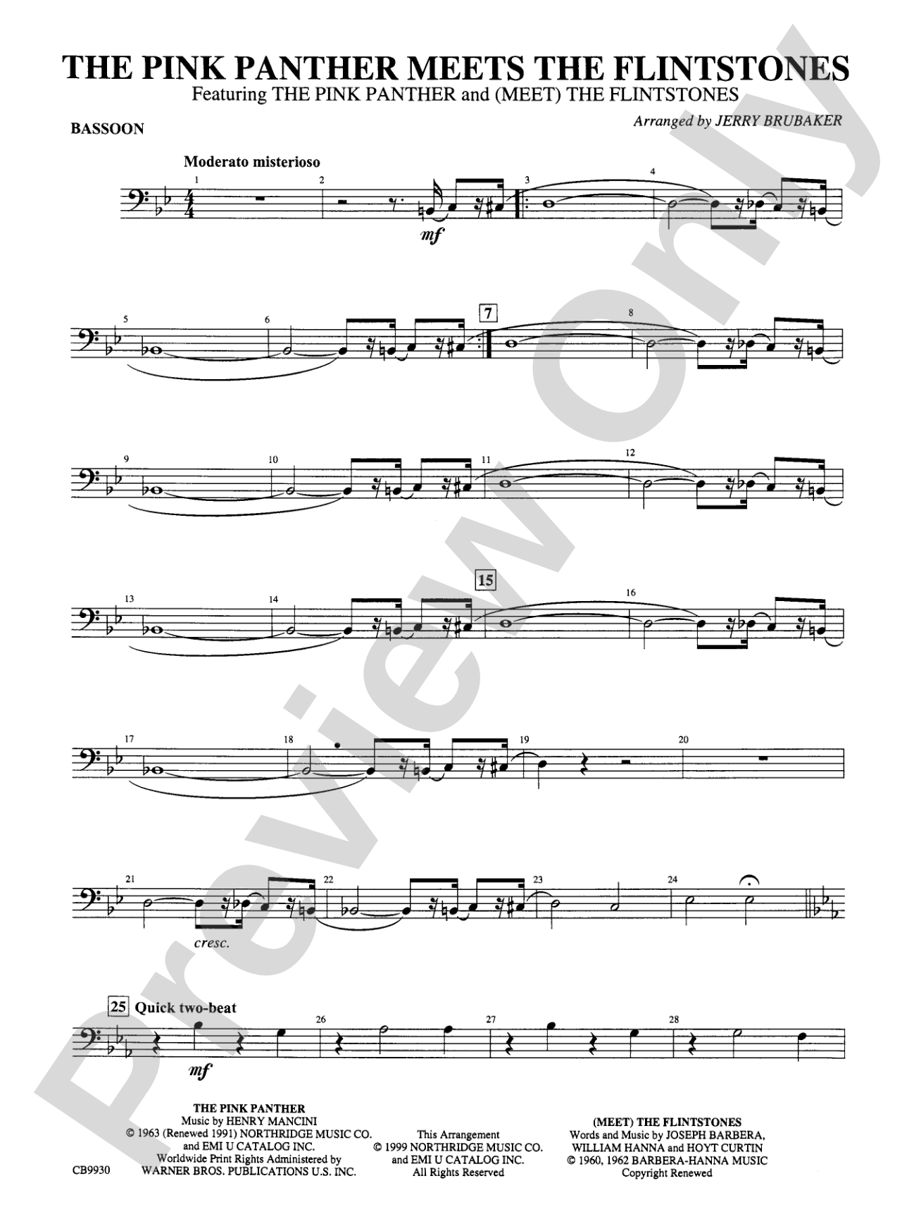 The Pink Panther Meets the Flintstones: Bassoon