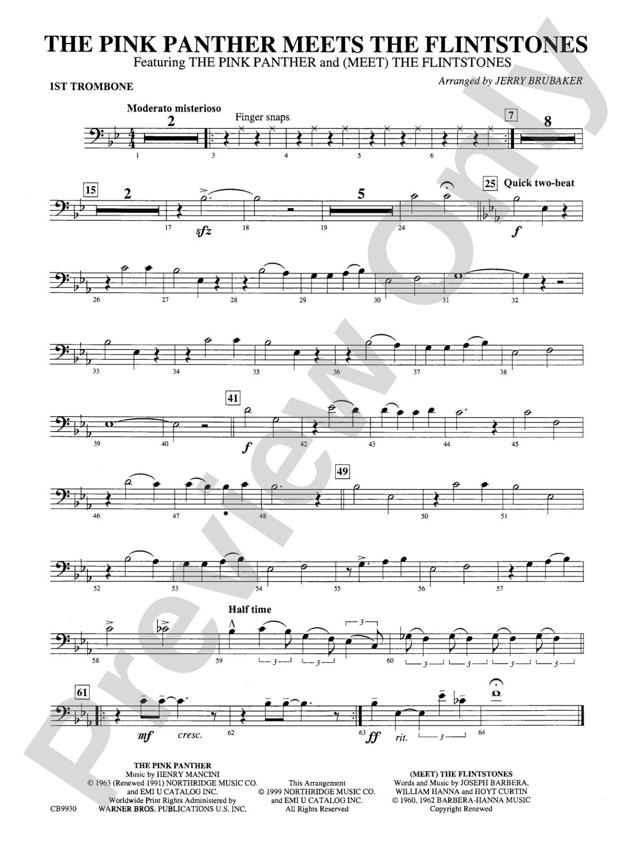 The Pink Panther Meets the Flintstones: 1st Trombone