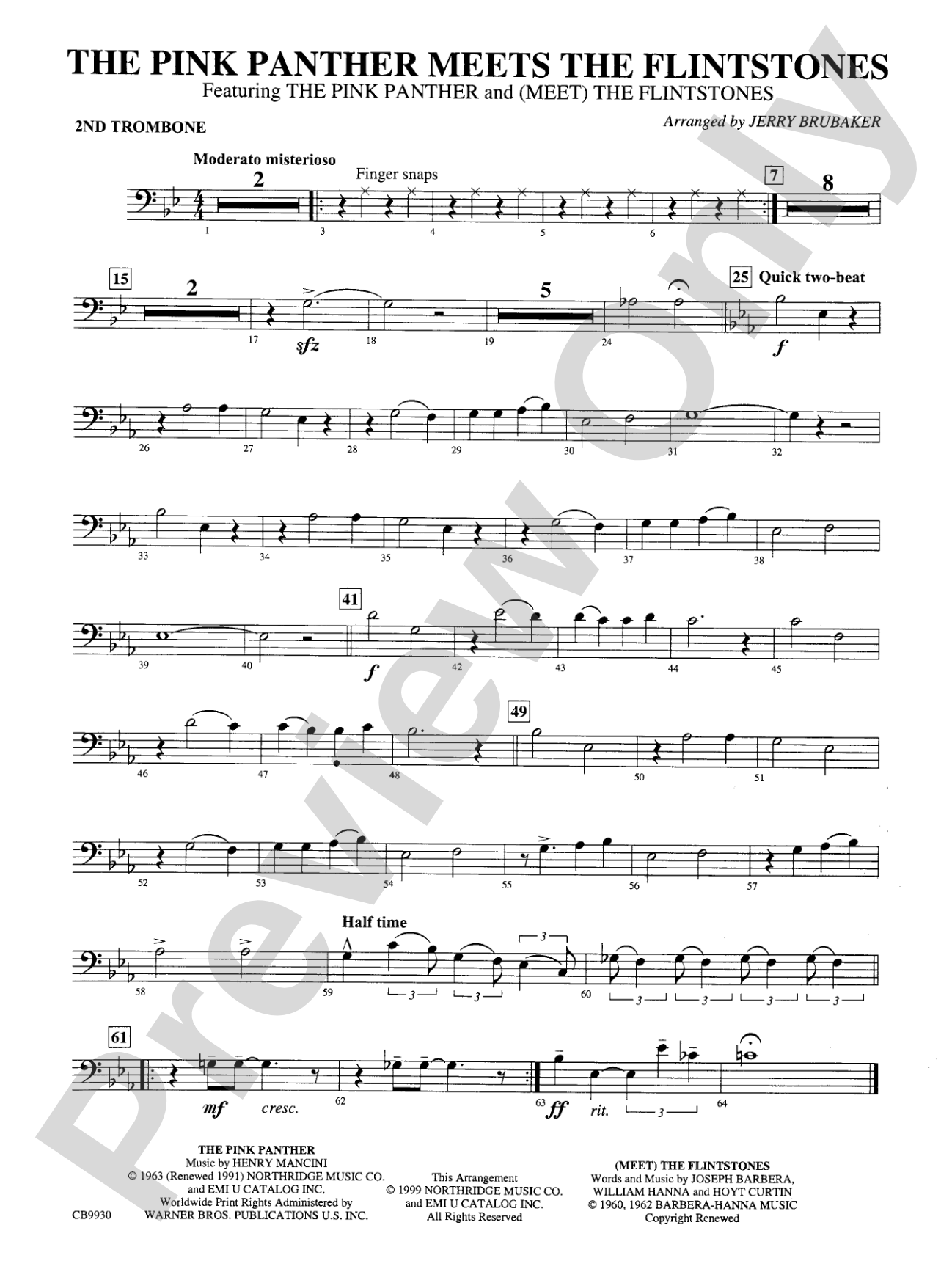 The Pink Panther Meets the Flintstones: 2nd Trombone
