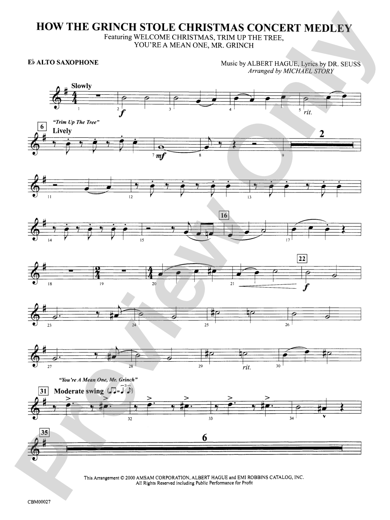 How the Grinch Stole Christmas: E-flat Alto Saxophone