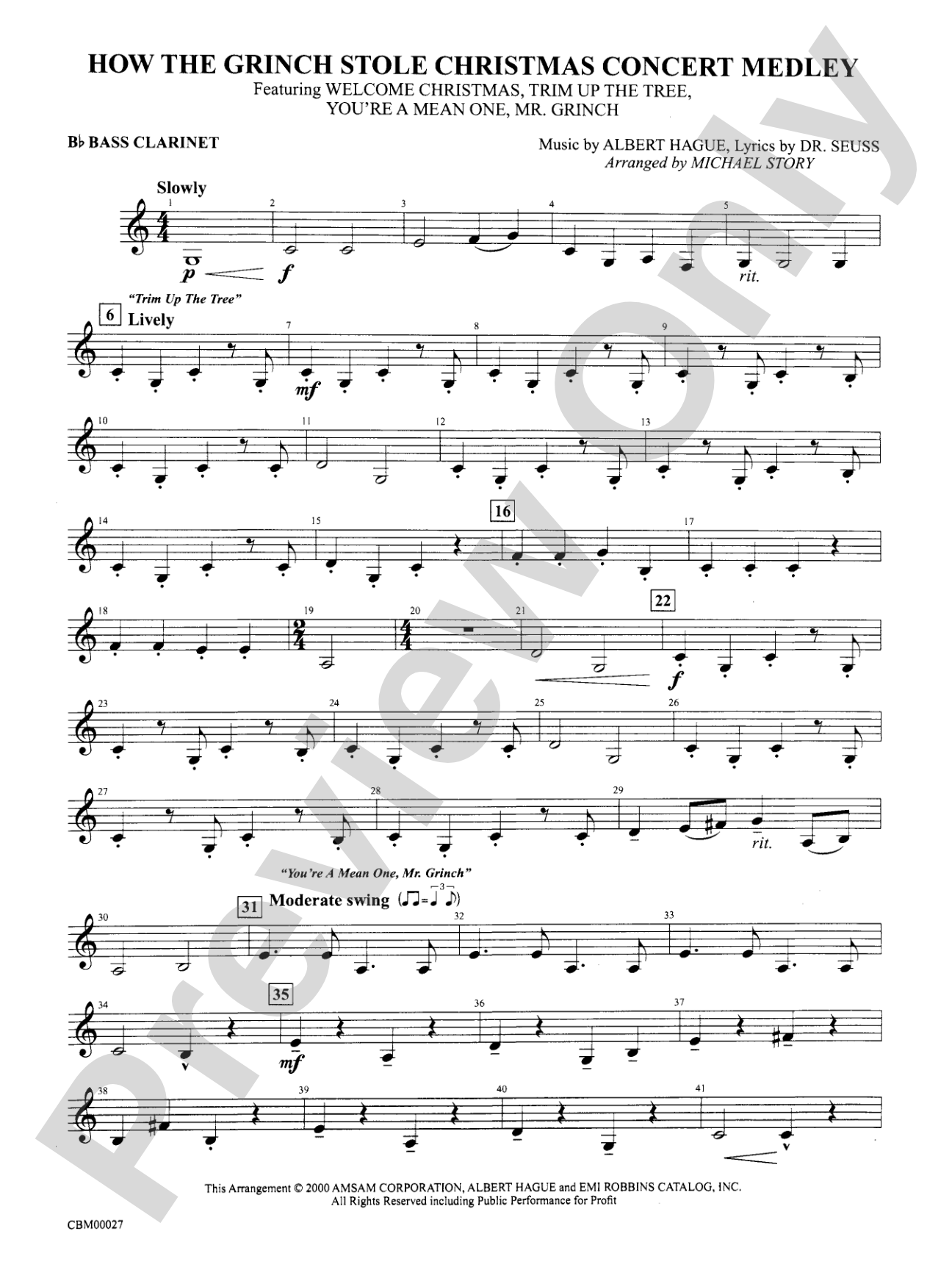 How the Grinch Stole Christmas: B-flat Bass Clarinet