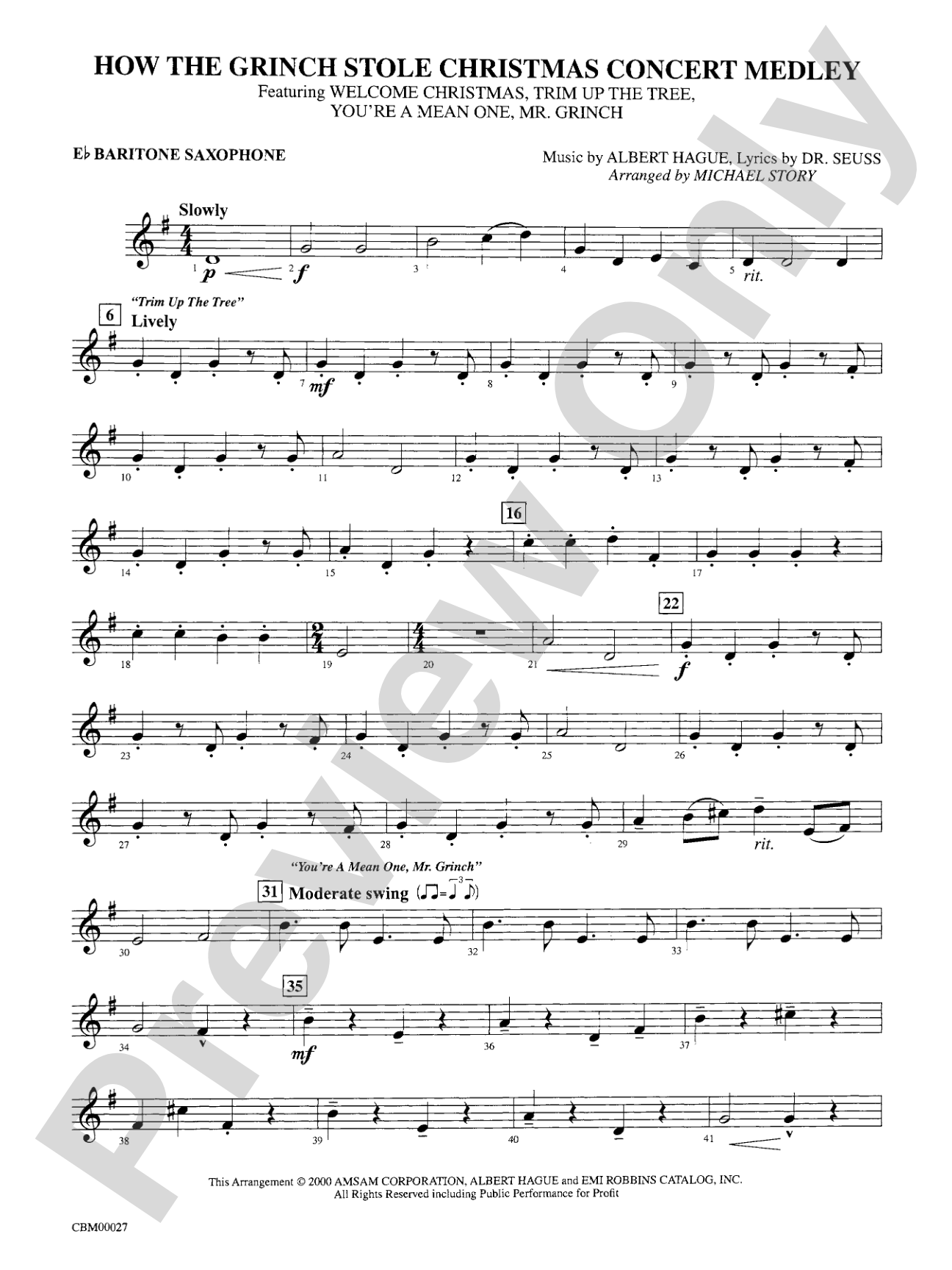 How the Grinch Stole Christmas: E-flat Baritone Saxophone