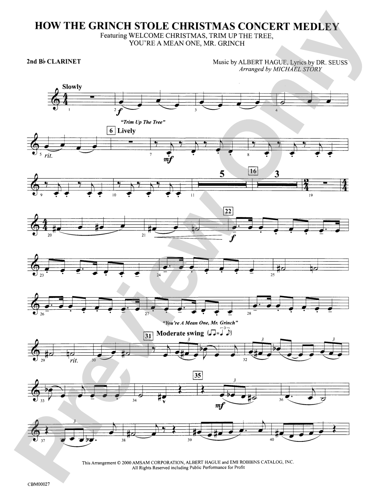 How the Grinch Stole Christmas: 2nd B-flat Clarinet