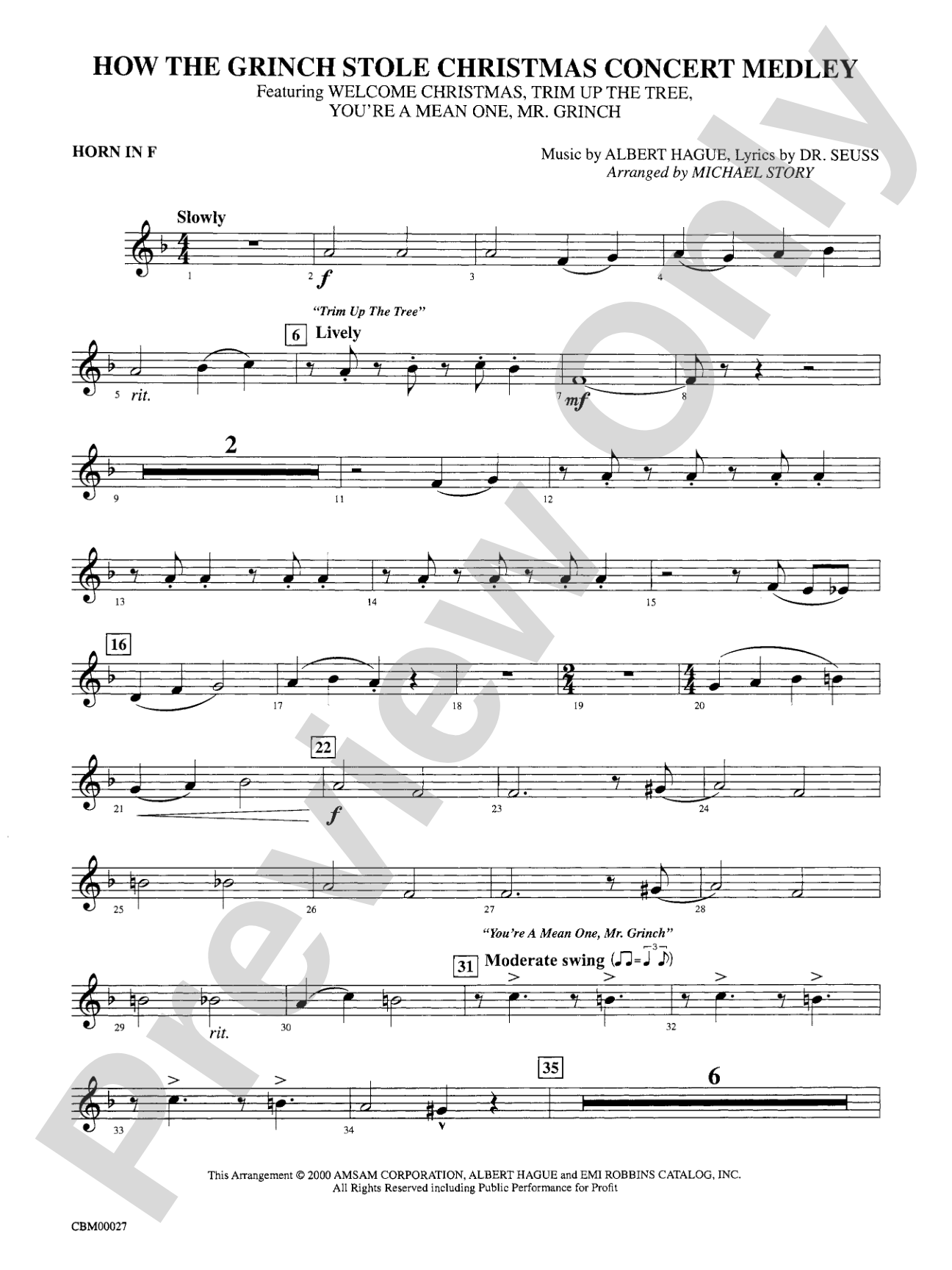 How the Grinch Stole Christmas: 1st F Horn
