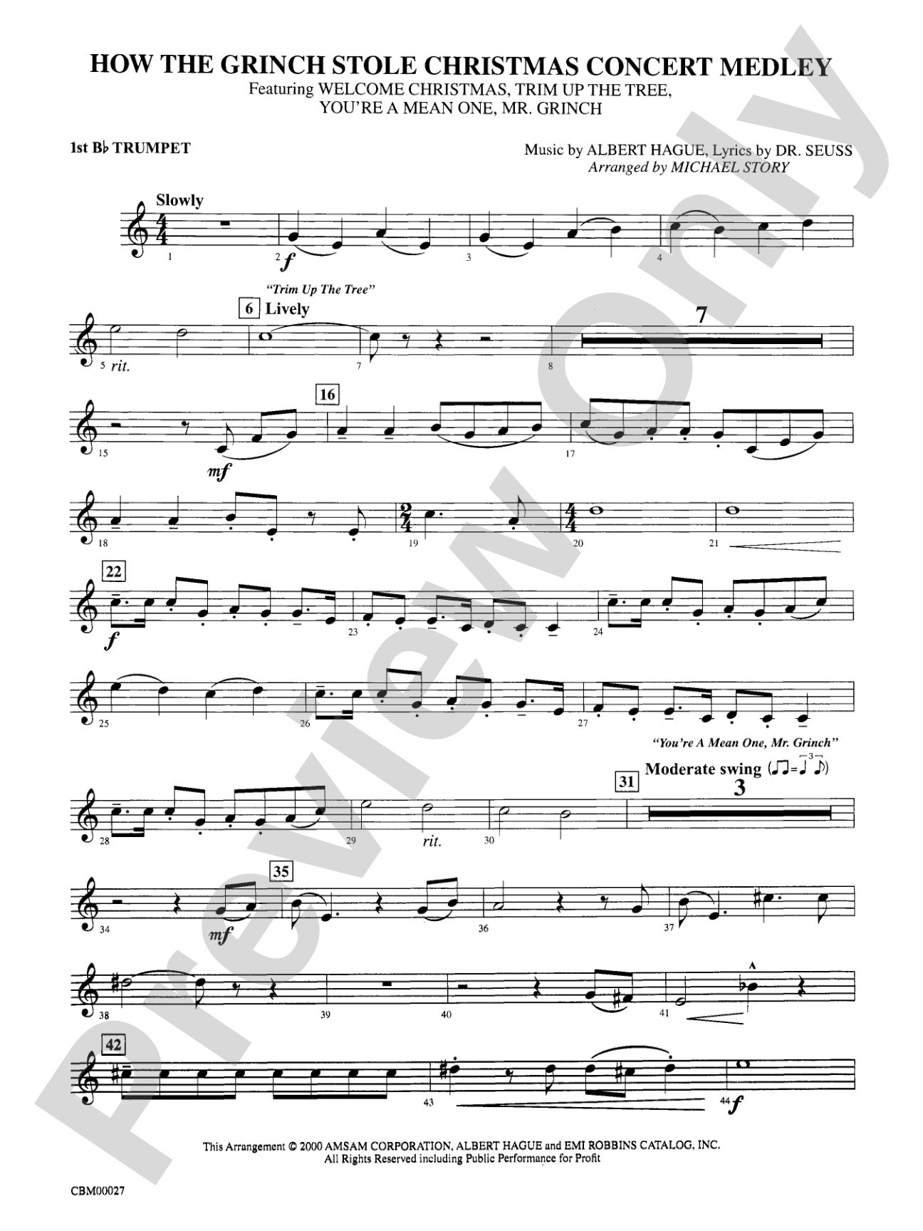 How the Grinch Stole Christmas: 1st B-flat Trumpet