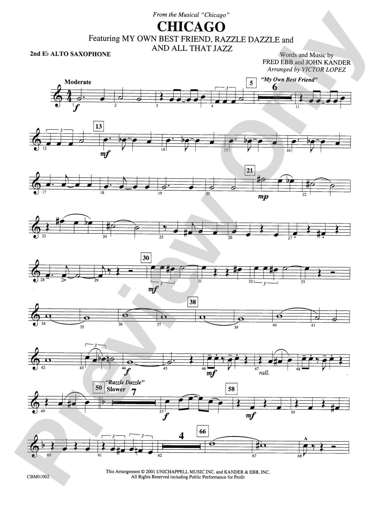 Chicago! (from the Musical Chicago!): 2nd E-flat Alto Saxophone