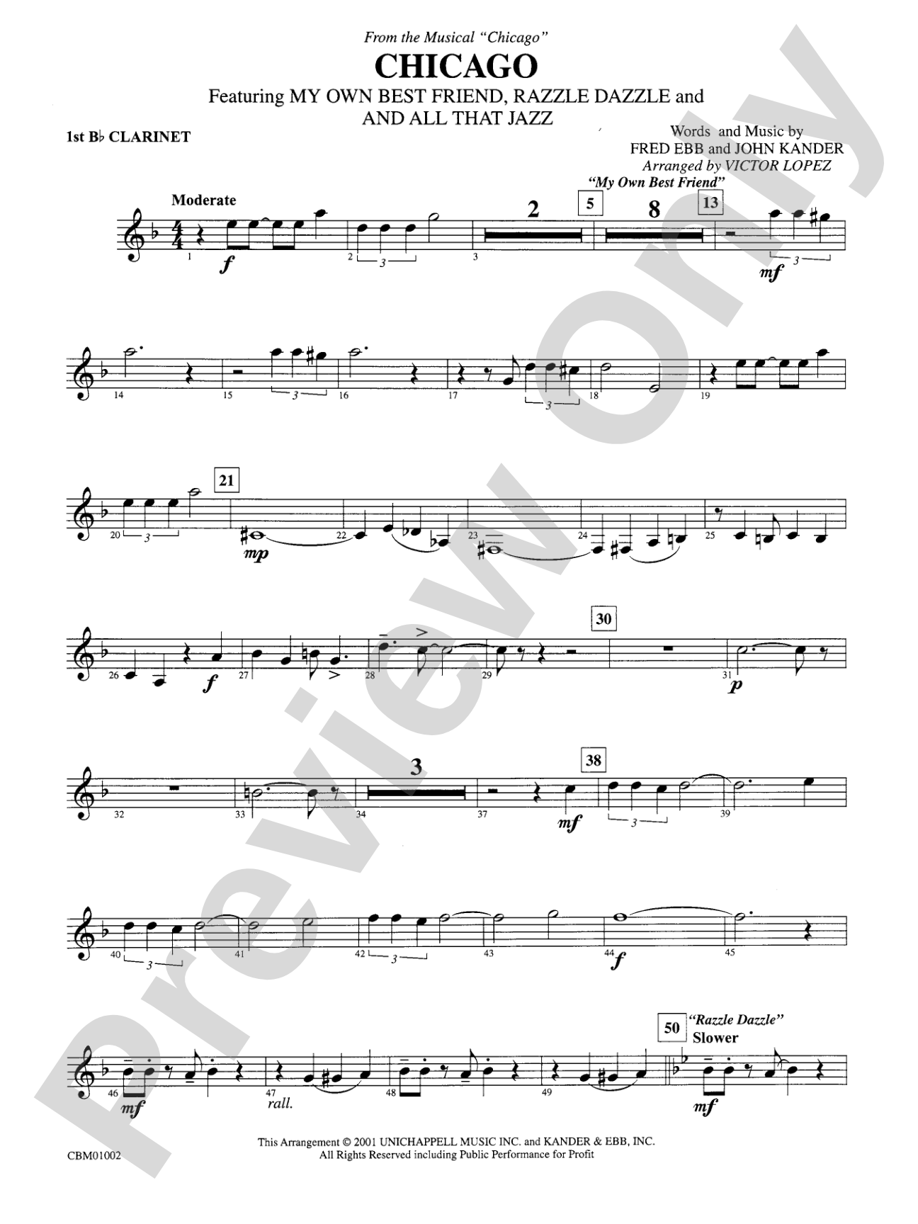 Chicago! (from the Musical Chicago!): 1st B-flat Clarinet