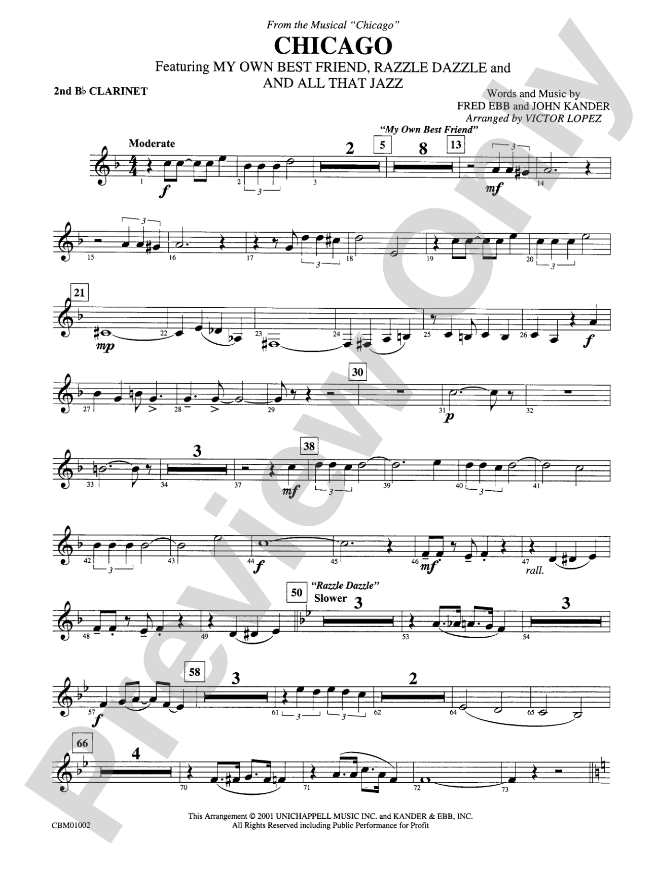 Chicago! (from the Musical Chicago!): 2nd B-flat Clarinet