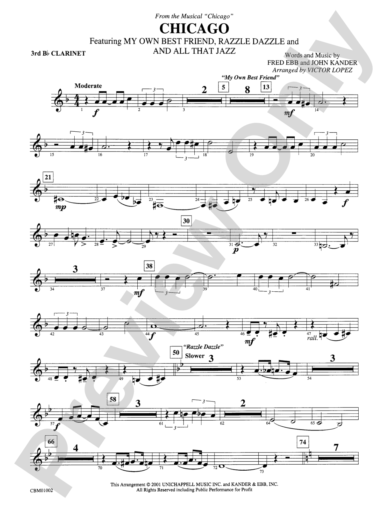 Chicago! (from the Musical Chicago!): 3rd B-flat Clarinet