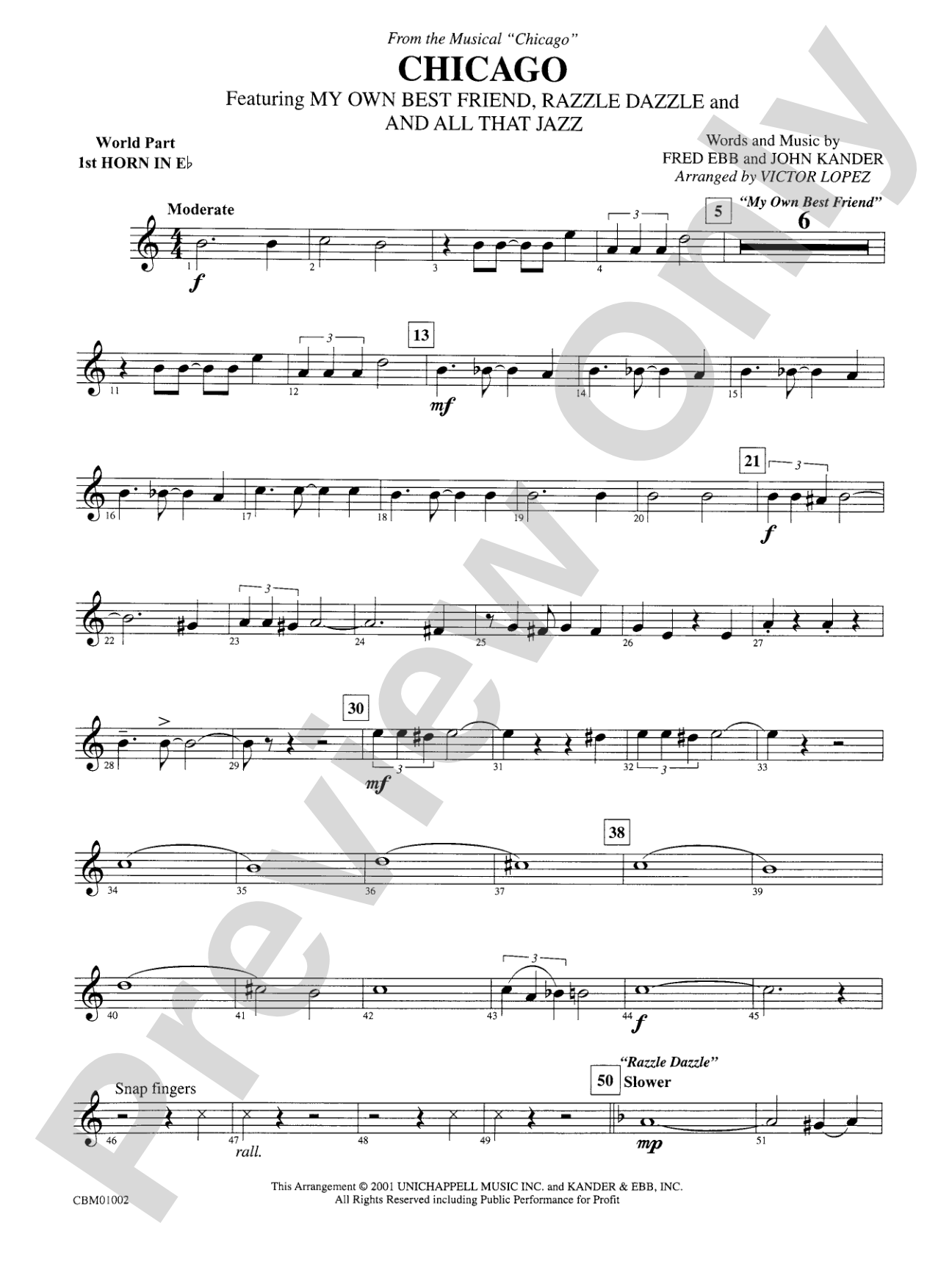 Chicago! (from the Musical Chicago!): WP 1st Horn in E-flat