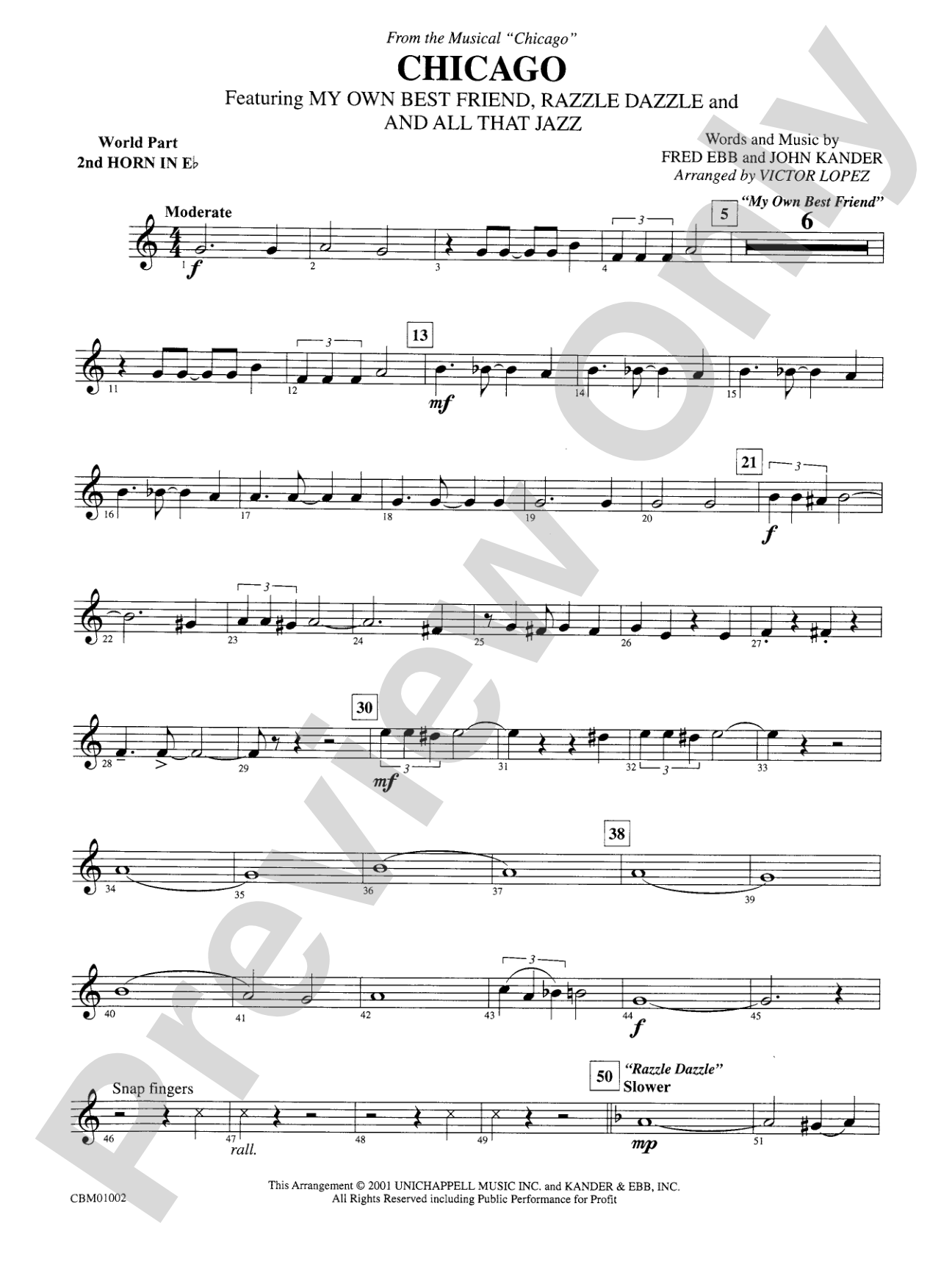 Chicago! (from the Musical Chicago!): WP 2nd Horn in E-flat