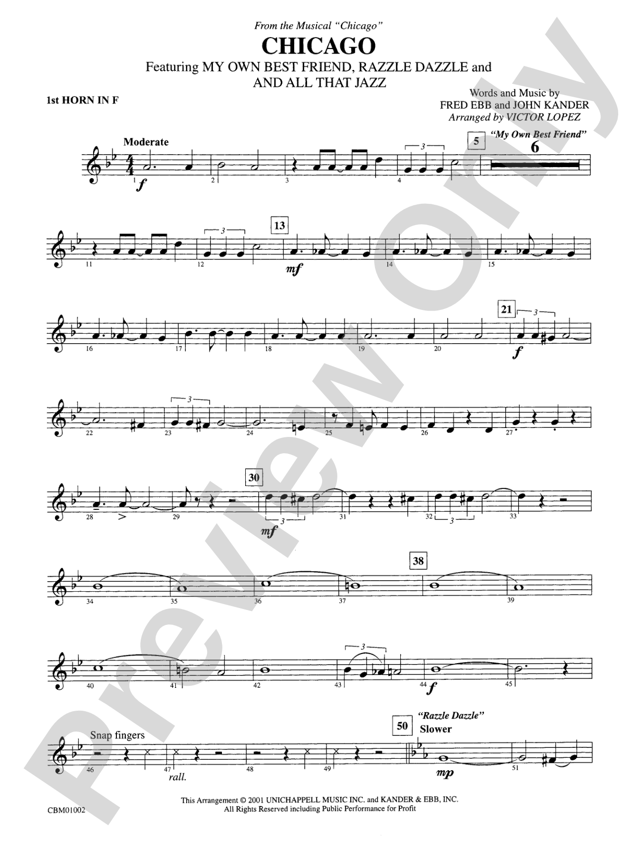 Chicago! (from the Musical Chicago!): 1st F Horn