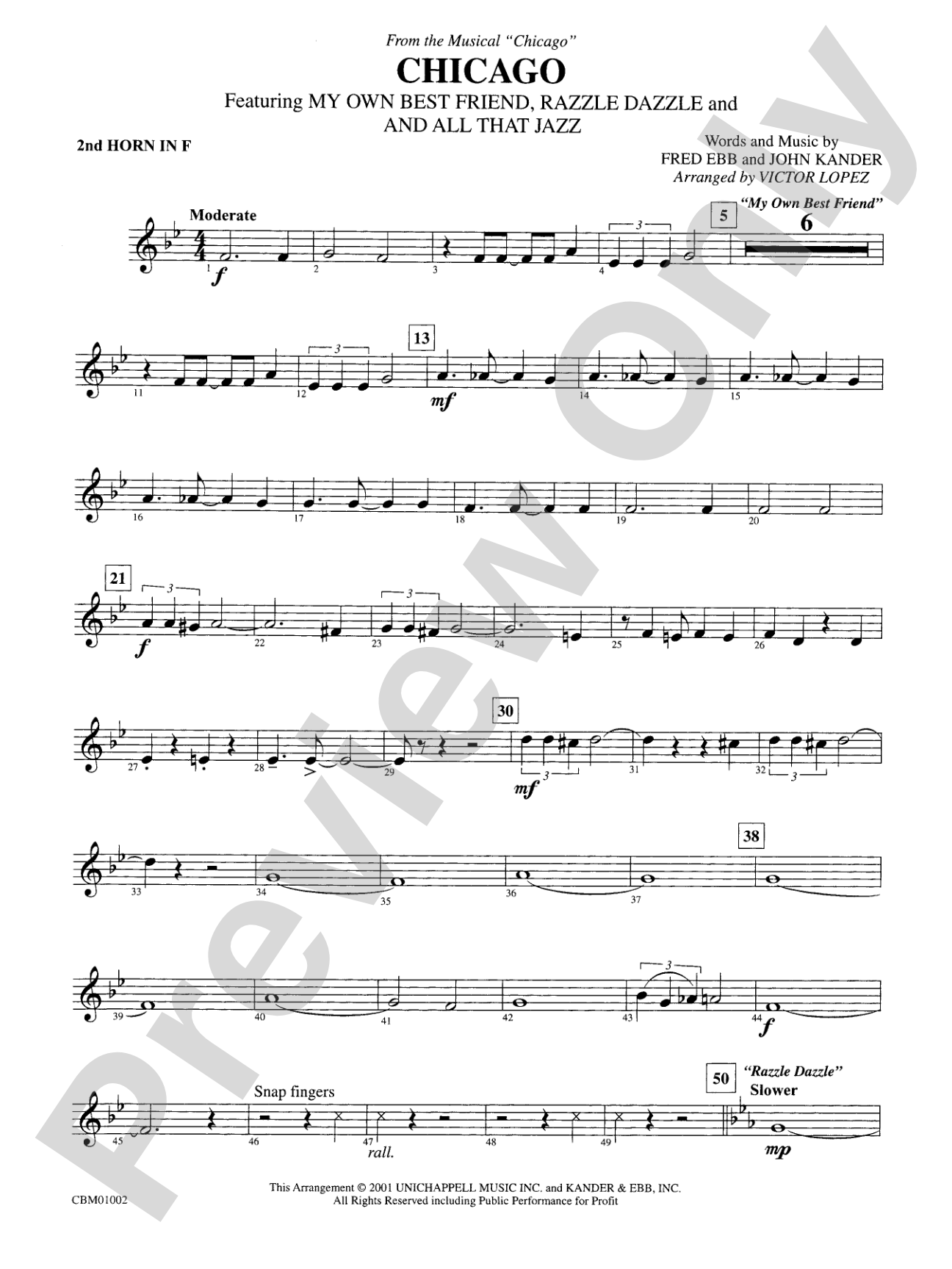 Chicago! (from the Musical Chicago!): 2nd F Horn