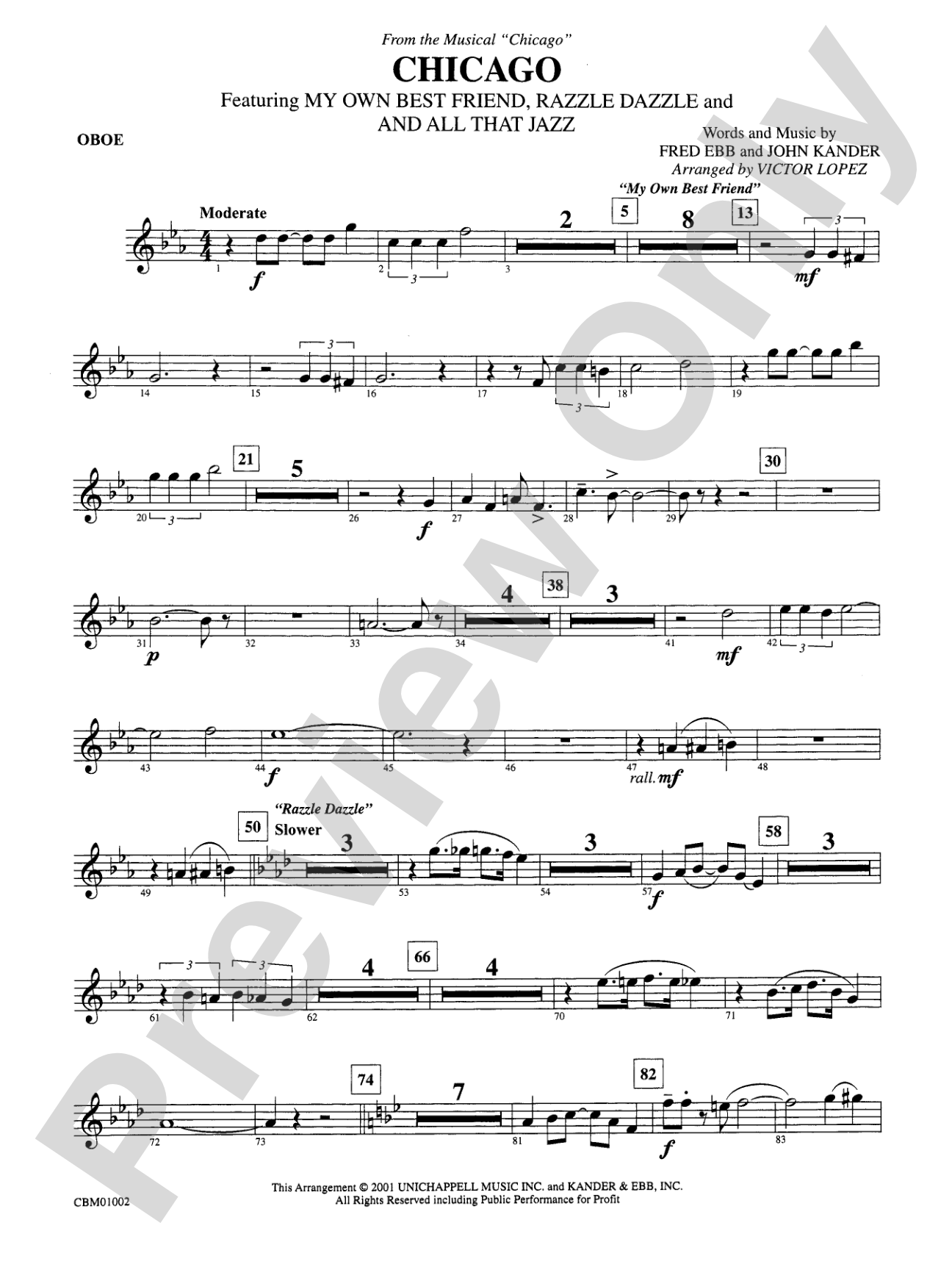 Chicago! (from the Musical Chicago!): Oboe