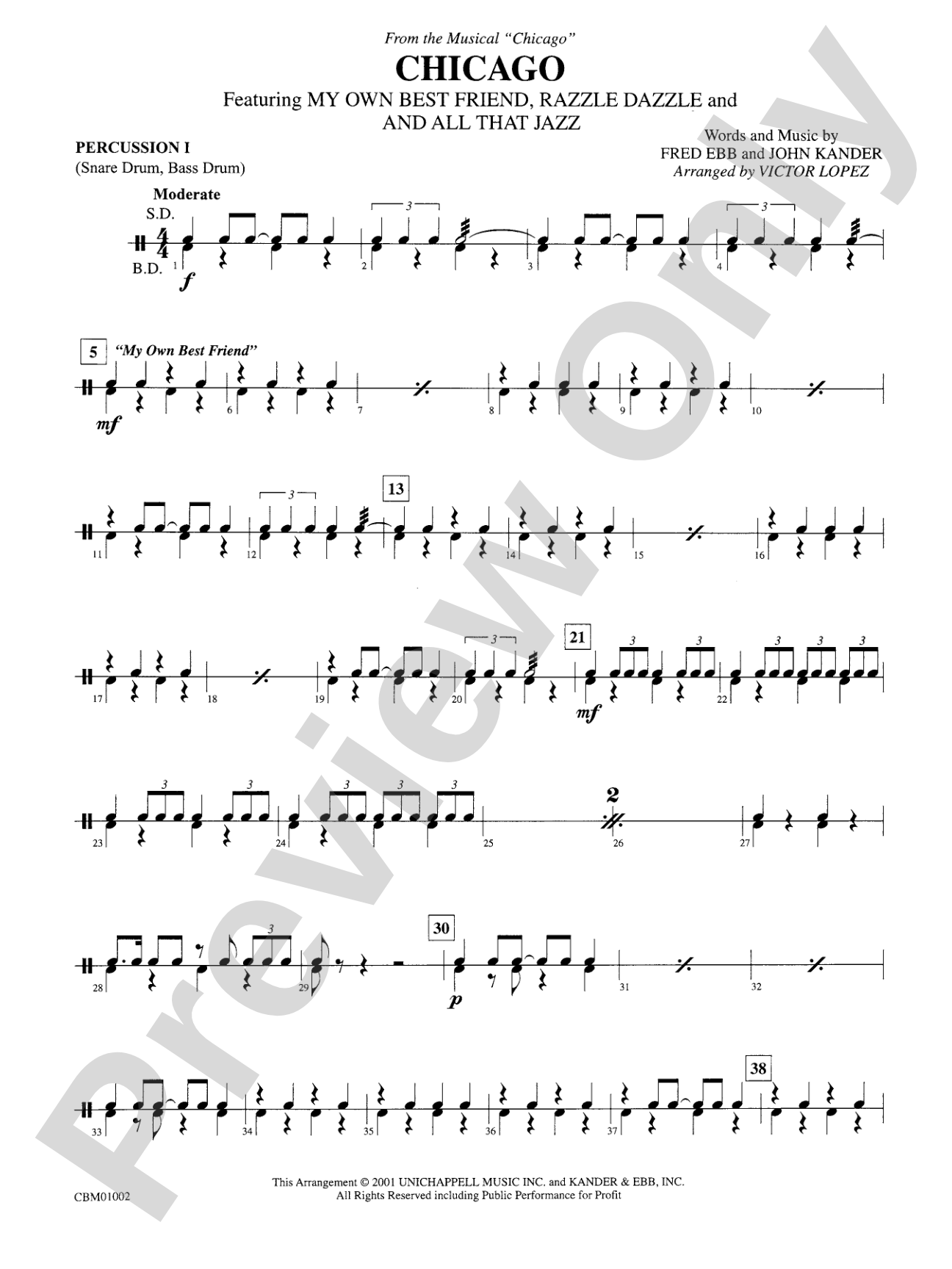 Chicago! (from the Musical Chicago!): 1st Percussion