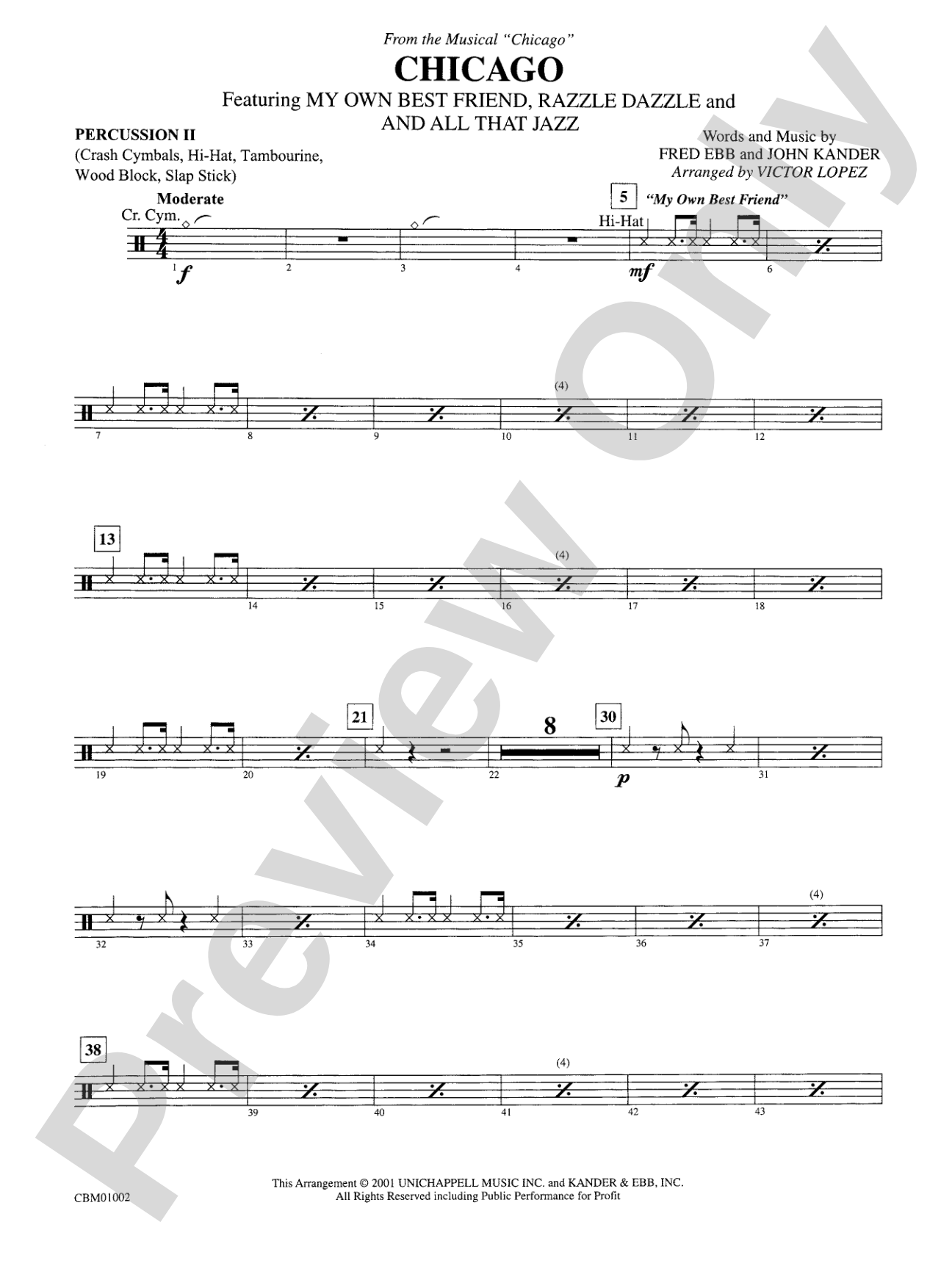 Chicago! (from the Musical Chicago!): 2nd Percussion