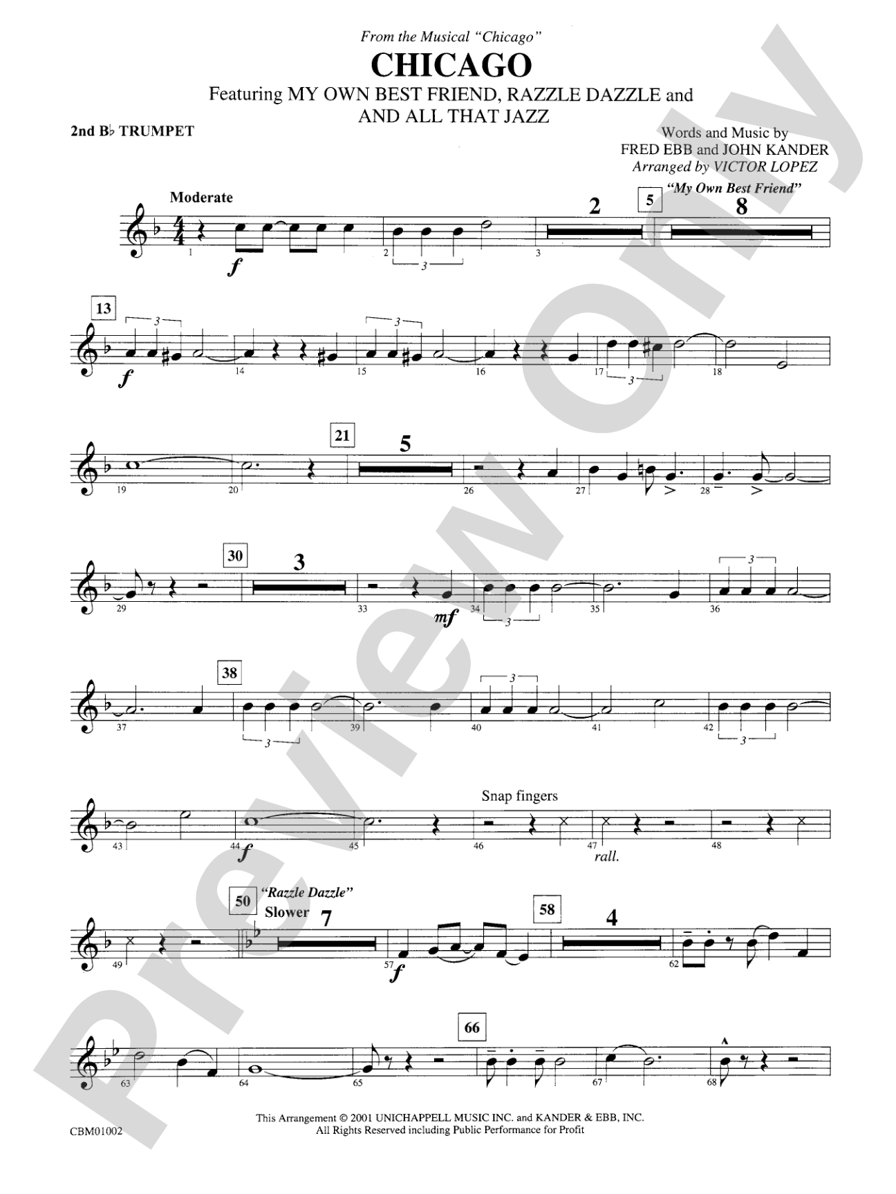 Chicago! (from the Musical Chicago!): 2nd B-flat Trumpet