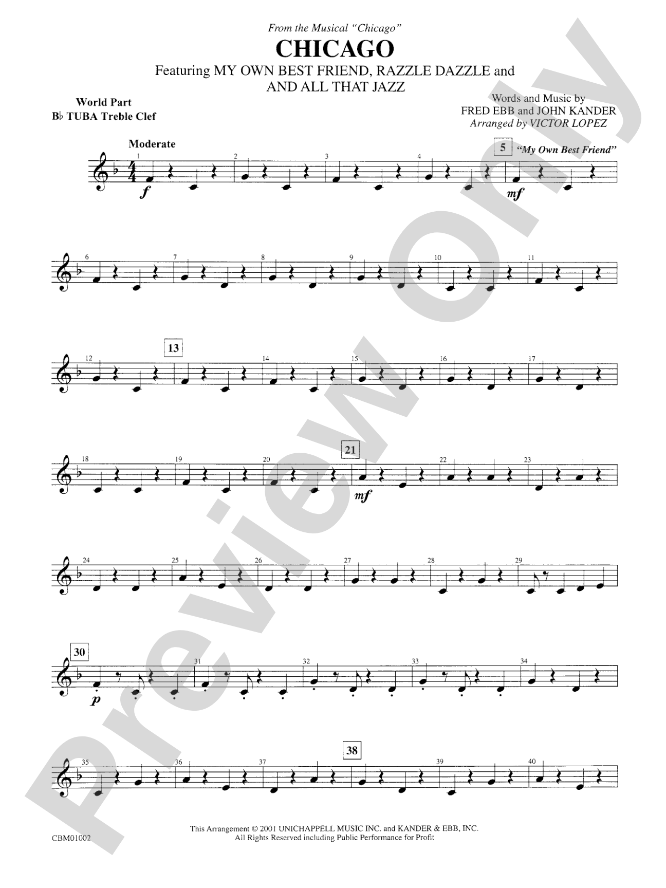 Chicago! (from the Musical Chicago!): WP B-flat Tuba T.C.