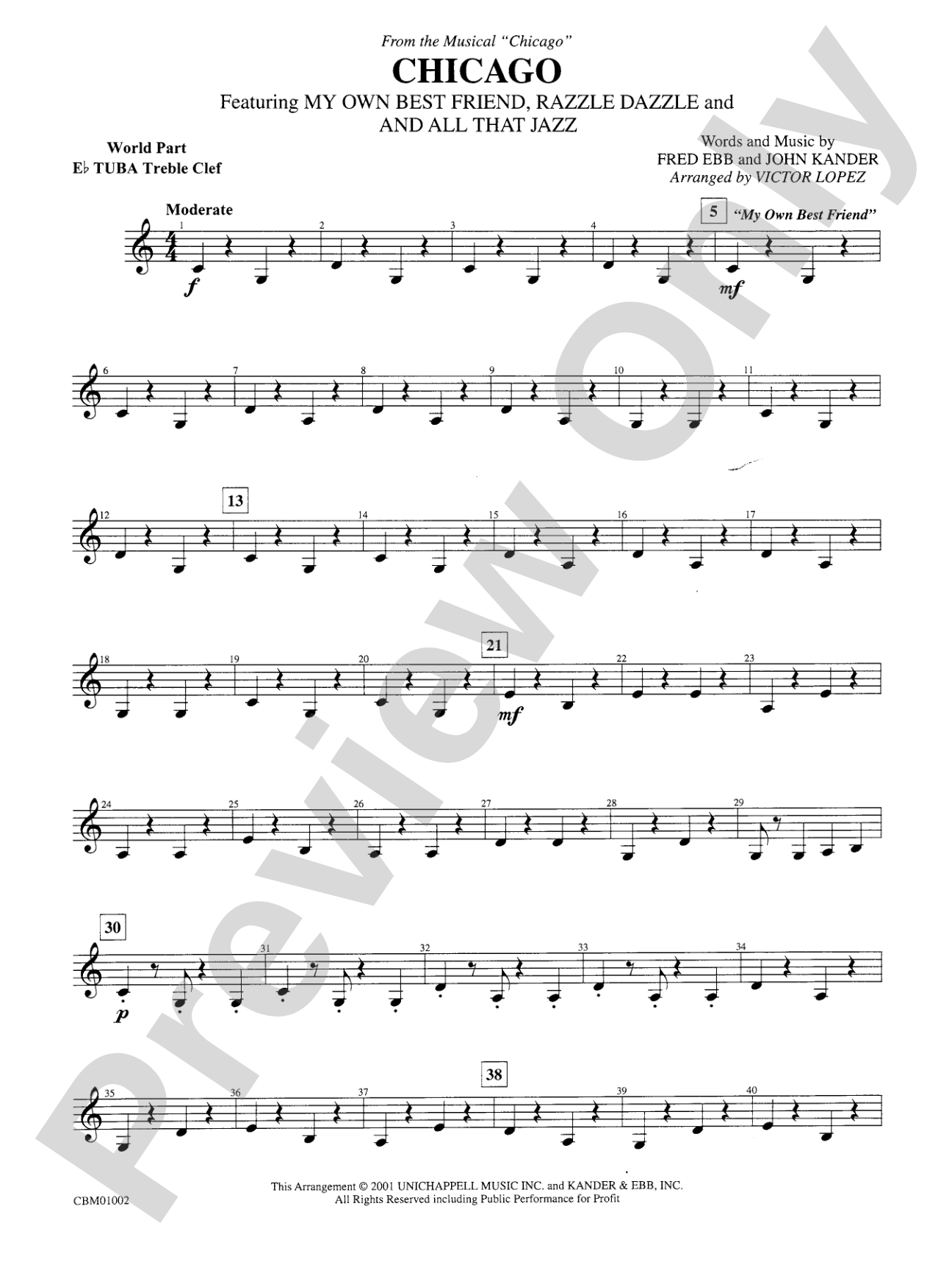 Chicago! (from the Musical Chicago!): WP E-flat Tuba T.C.