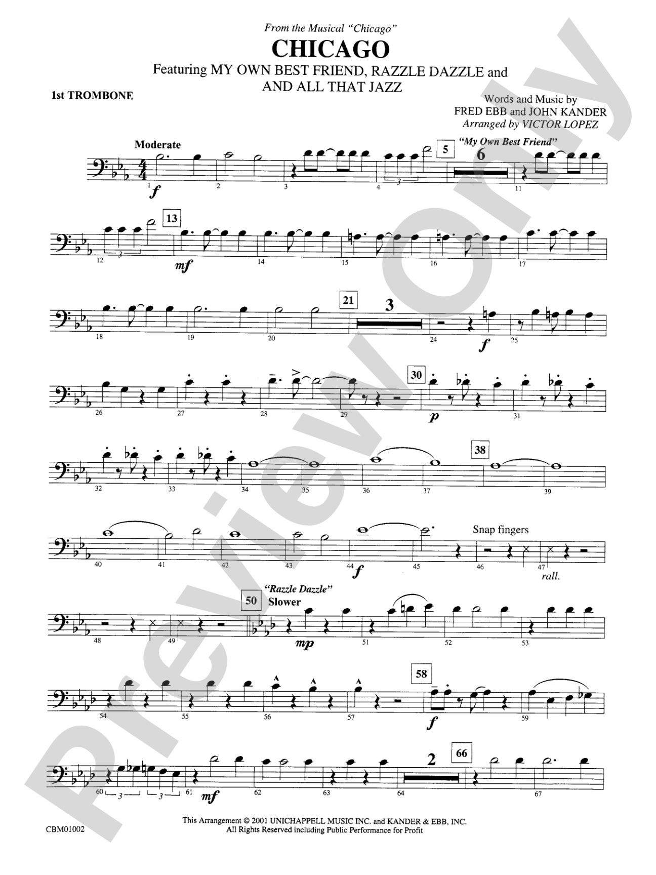 Chicago! (from the Musical Chicago!): 1st Trombone