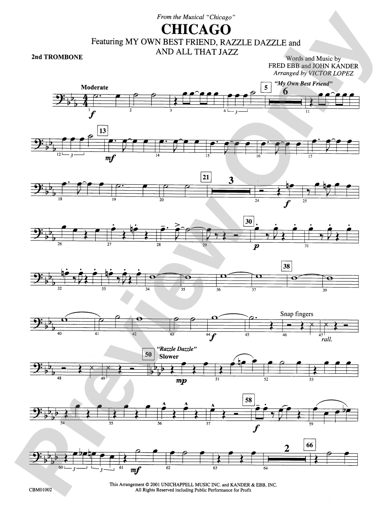 Chicago! (from the Musical Chicago!): 2nd Trombone