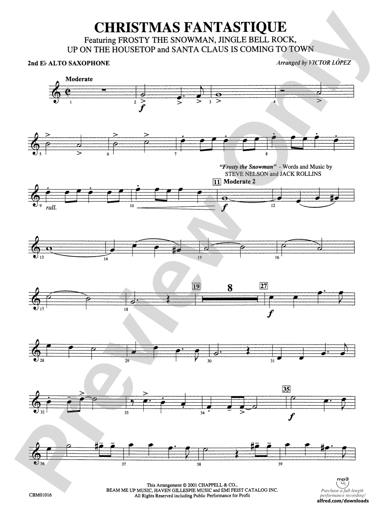 Christmas Fantastique (Medley): 2nd E-flat Alto Saxophone