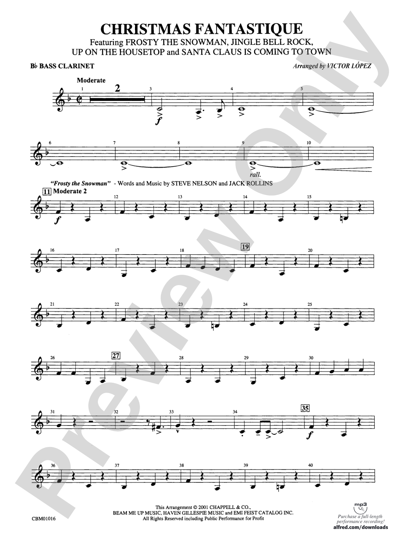 Christmas Fantastique (Medley): B-flat Bass Clarinet