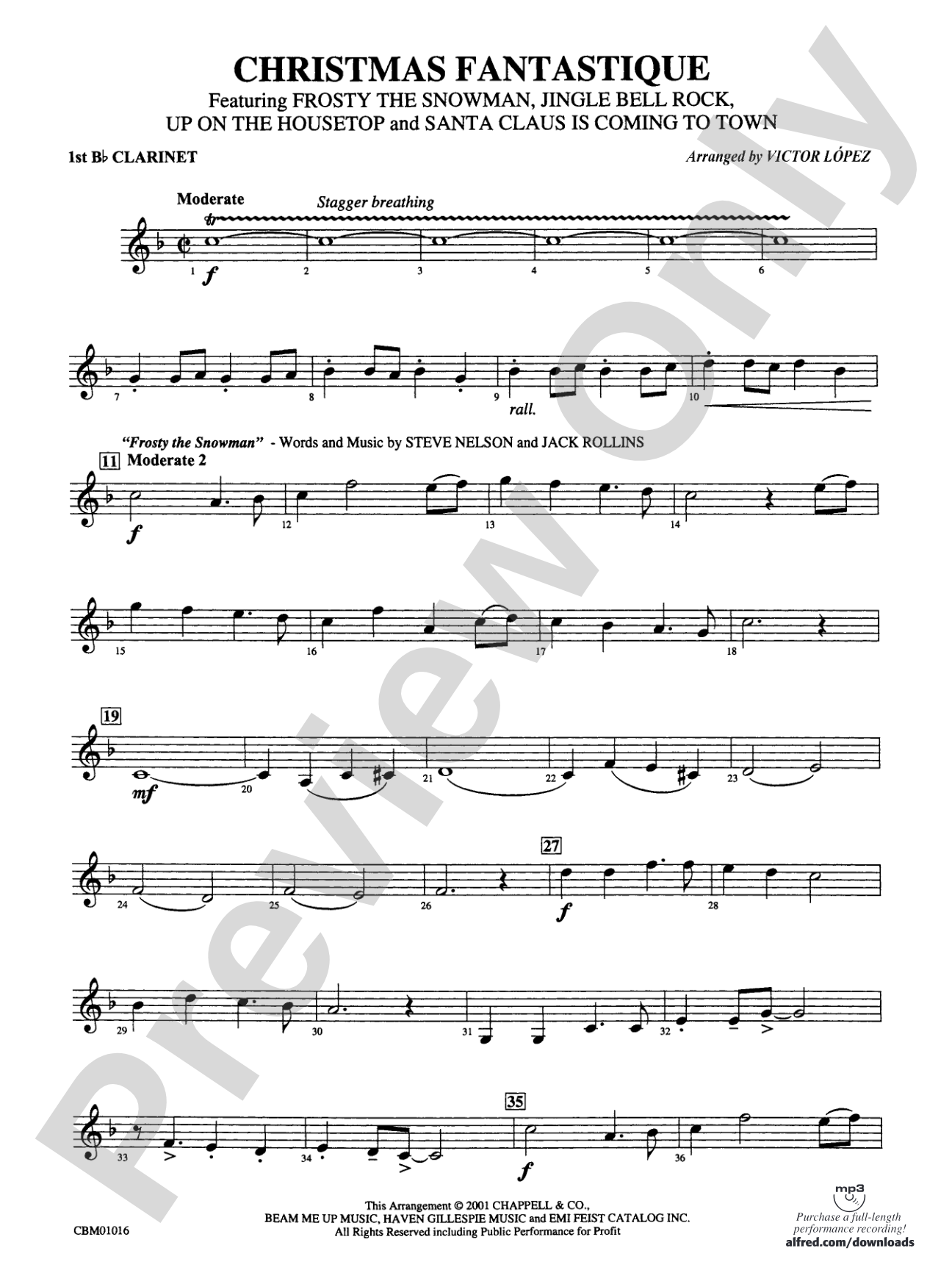 Christmas Fantastique (Medley): 1st B-flat Clarinet
