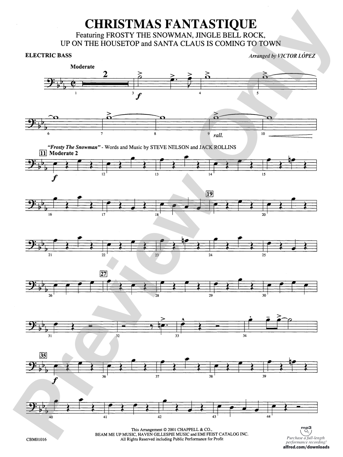 Christmas Fantastique (Medley): Electric Bass