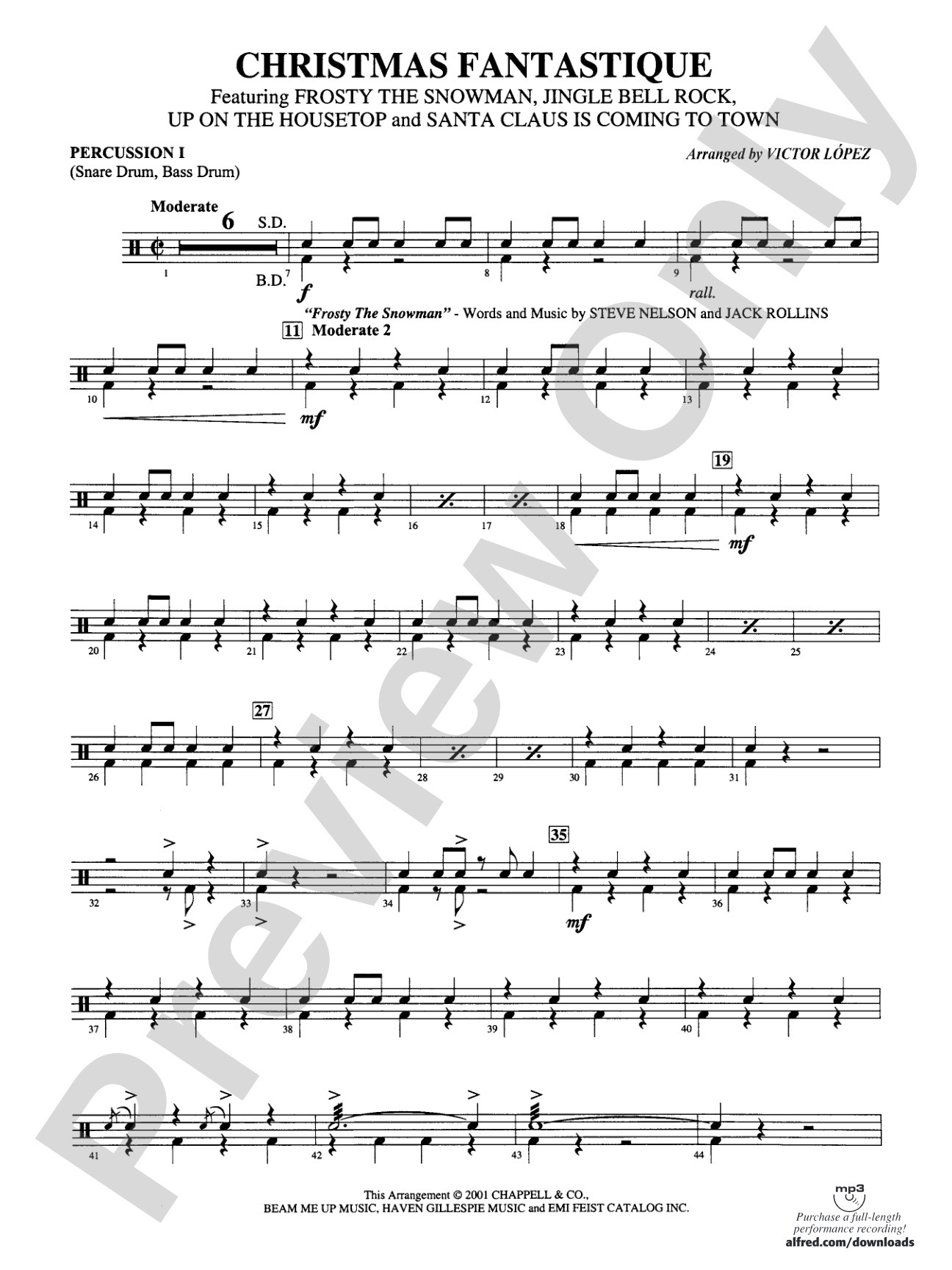 Christmas Fantastique (Medley): 1st Percussion