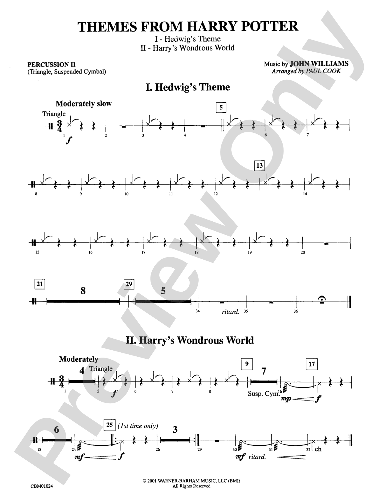 Harry Potter, Themes from: 2nd Percussion