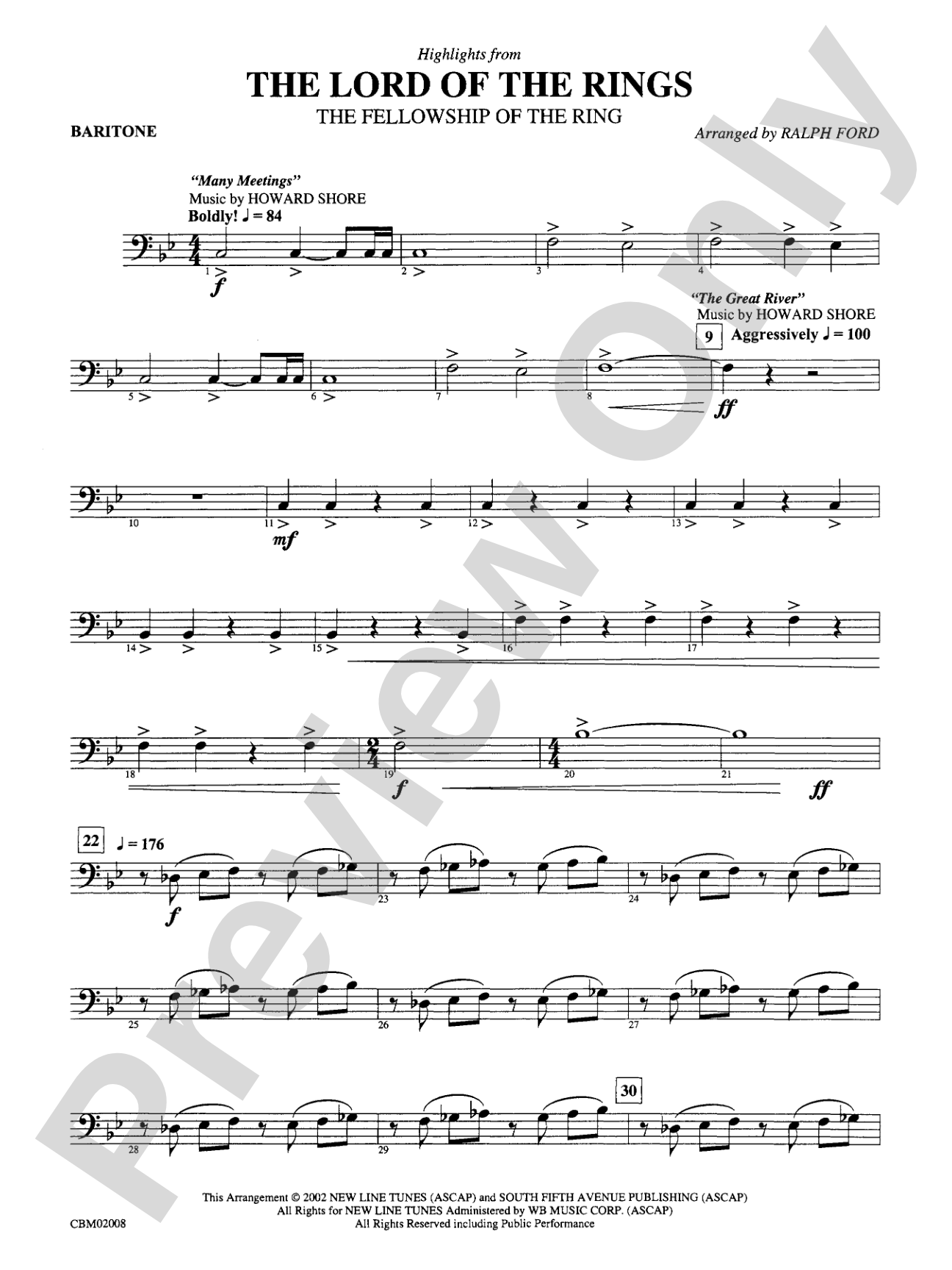 The Lord of the Rings: The Fellowship of the Ring, Highlights from: Baritone B.C.