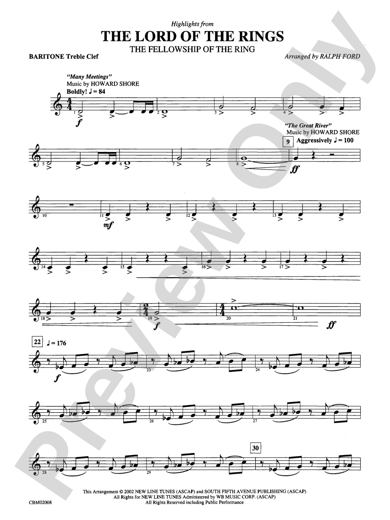 The Lord of the Rings: The Fellowship of the Ring, Highlights from: Baritone T.C.