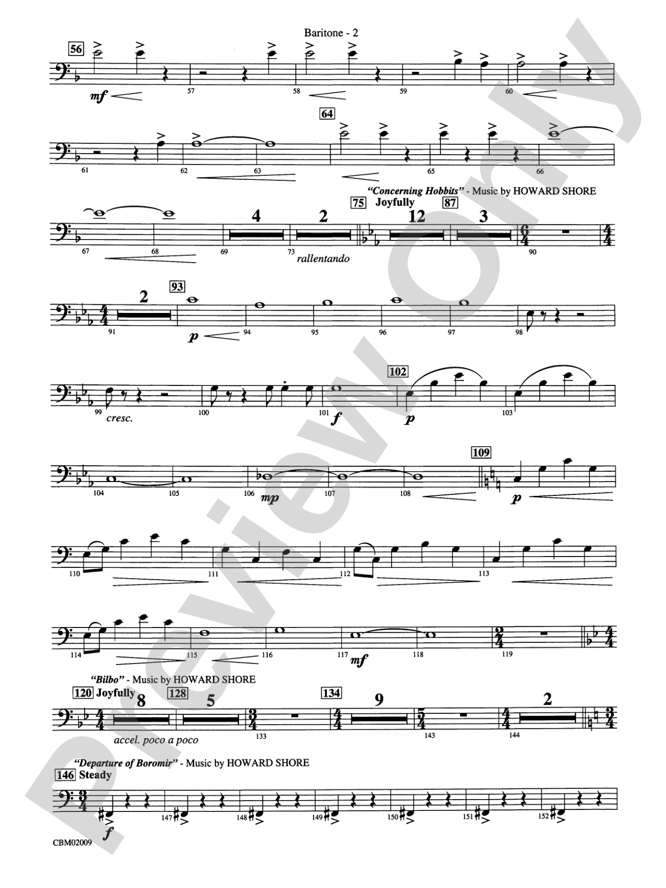 The Lord of the Rings: The Fellowship of the Ring, Symphonic Suite from: Baritone B.C.