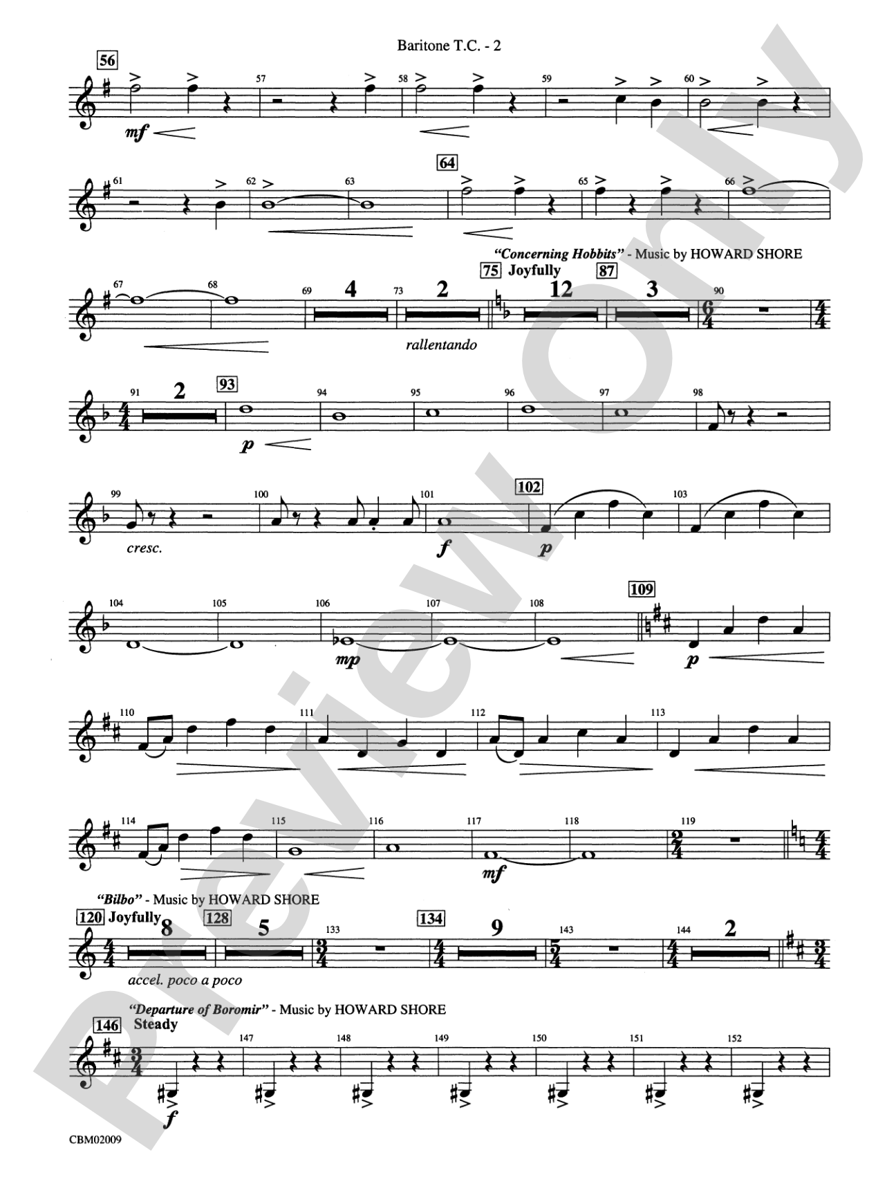 The Lord of the Rings: The Fellowship of the Ring, Symphonic Suite from: Baritone T.C.