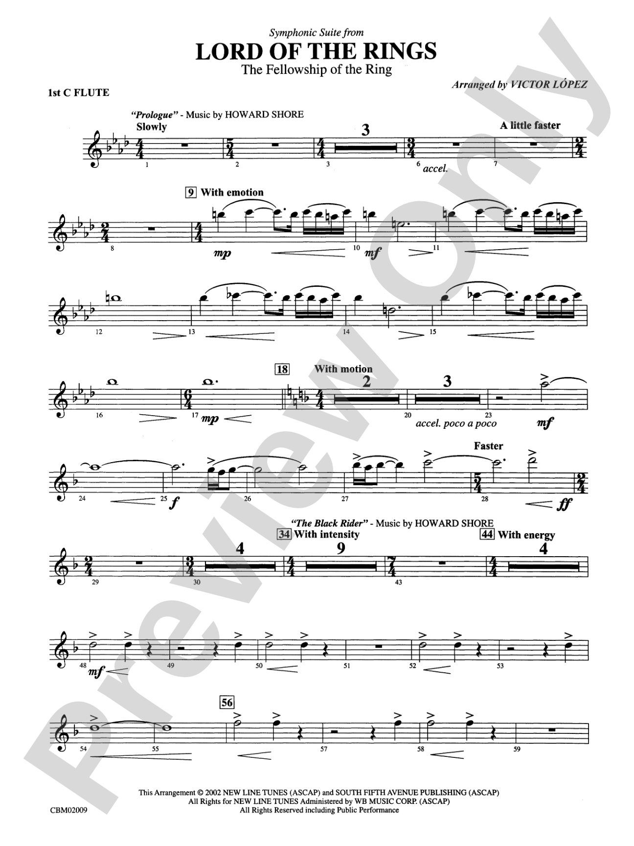 The Lord of the Rings: The Fellowship of the Ring, Symphonic Suite from: Flute