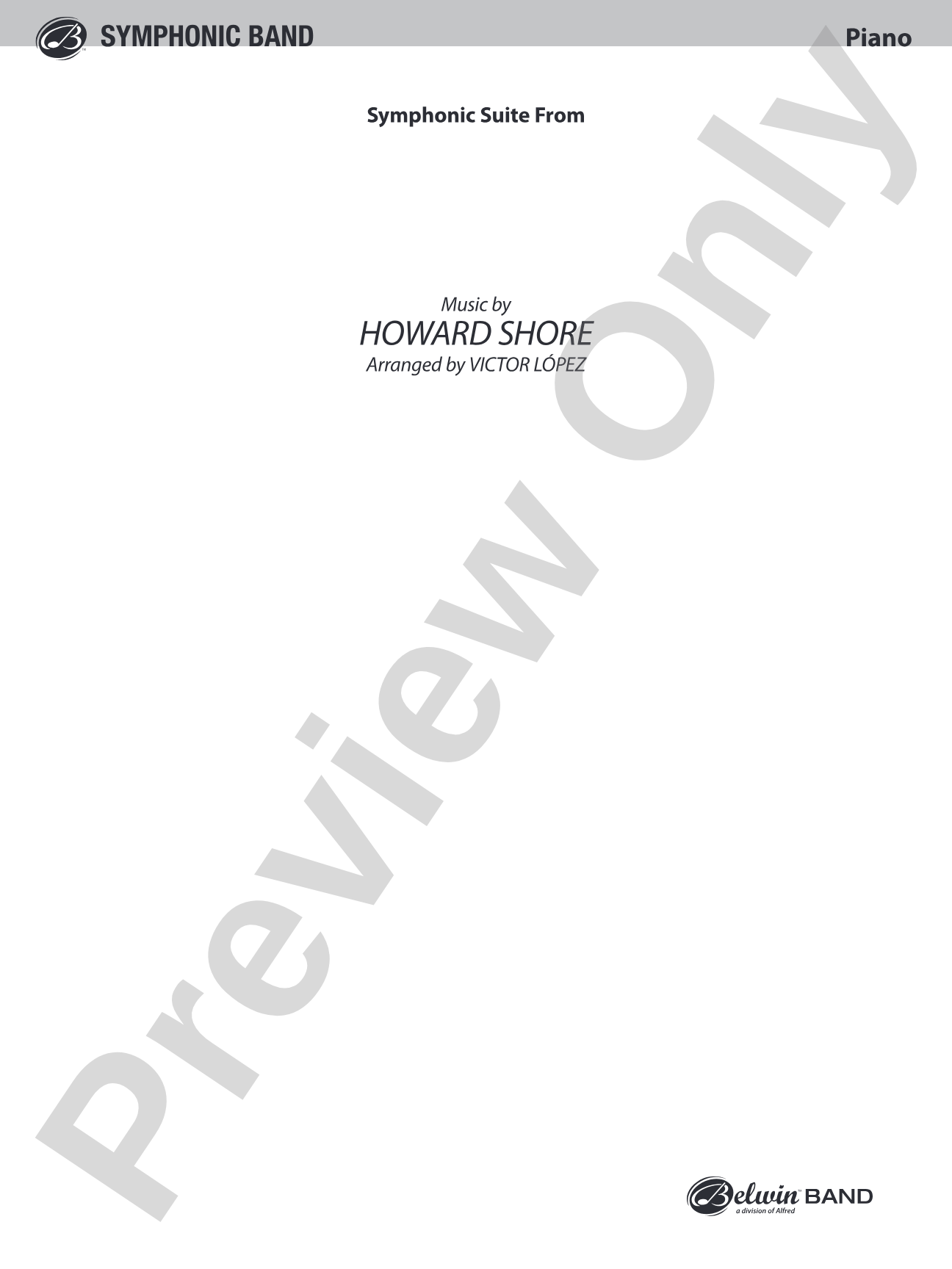 The Lord of the Rings: The Fellowship of the Ring, Symphonic Suite from: Piano Accompaniment