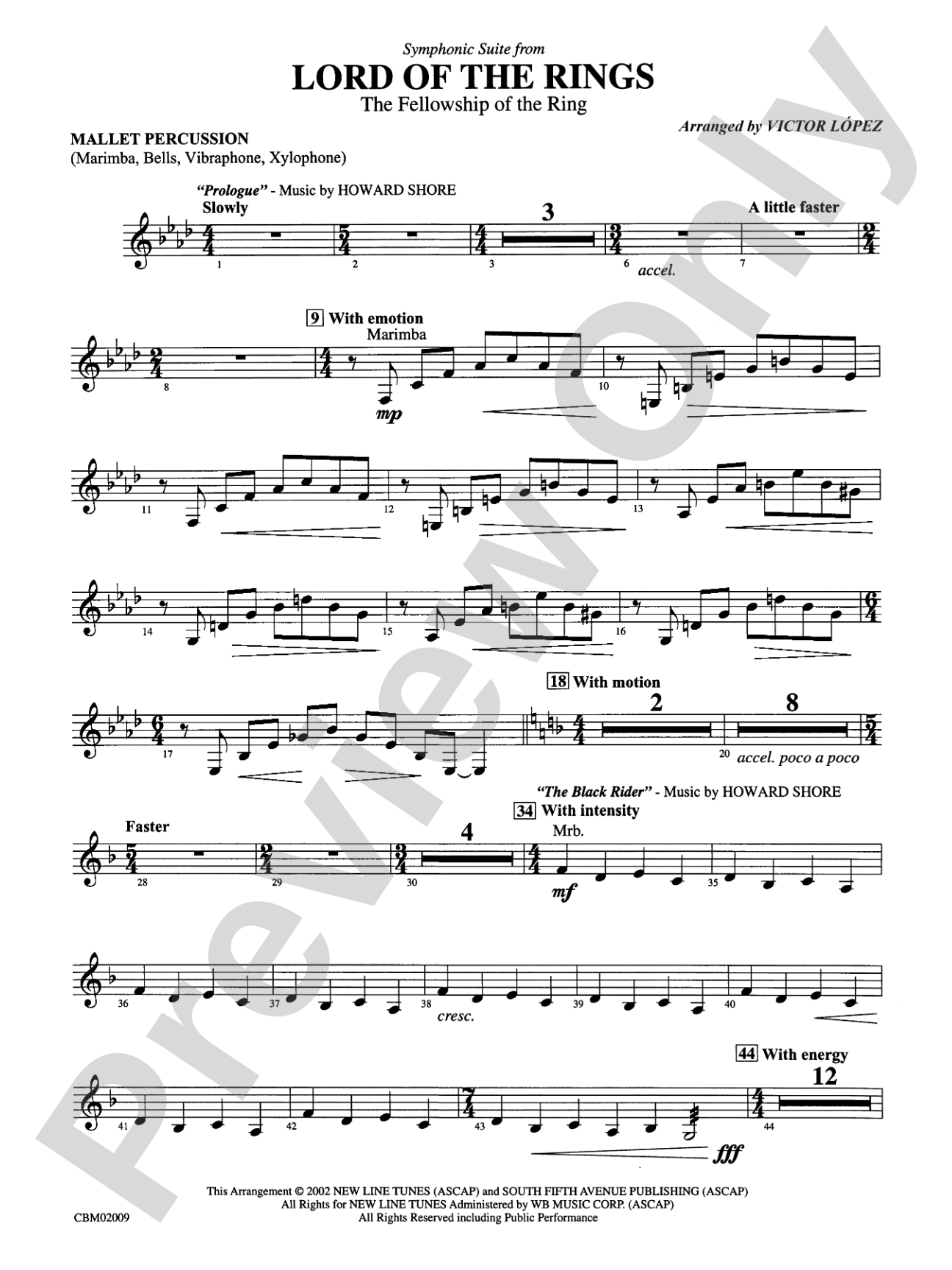 The Lord of the Rings: The Fellowship of the Ring, Symphonic Suite from: Mallets