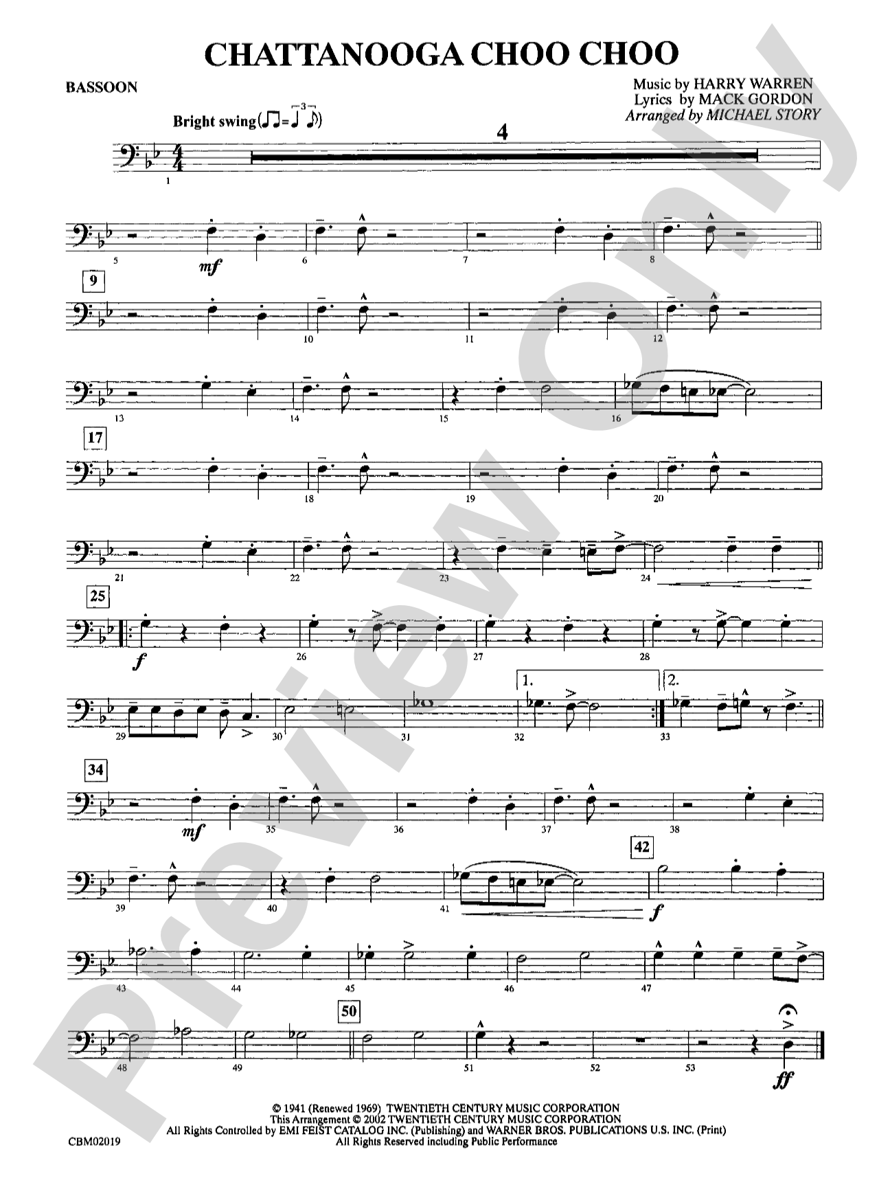 Chattanooga Choo Choo: Bassoon
