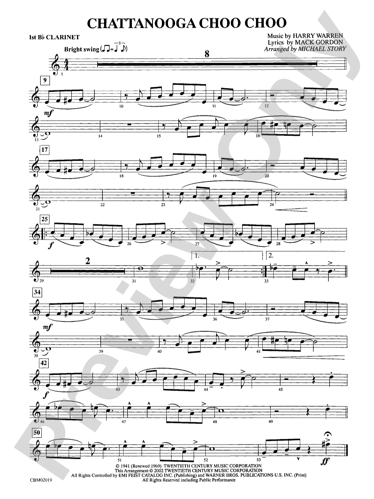 Chattanooga Choo Choo: 1st B-flat Clarinet