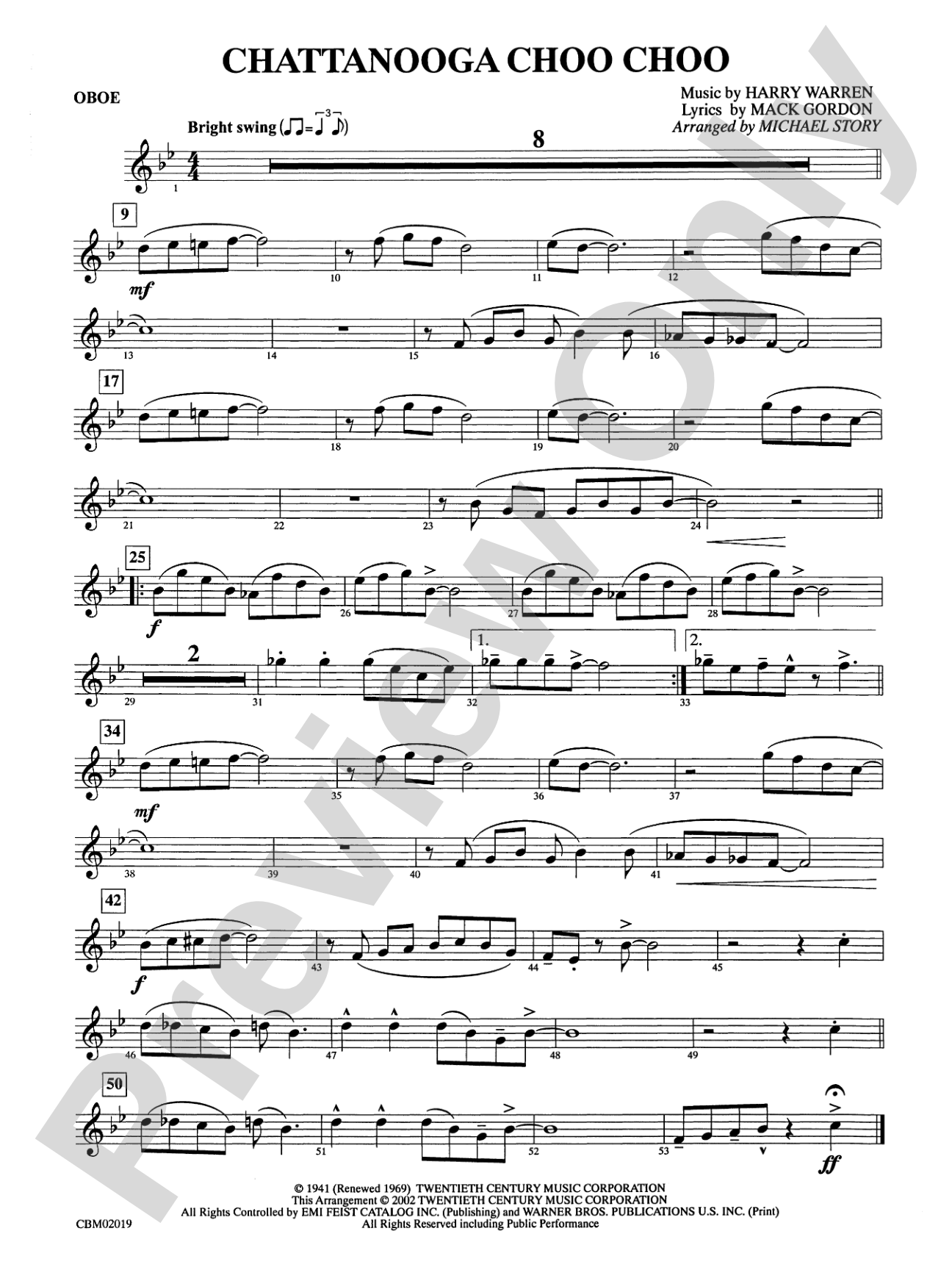Chattanooga Choo Choo: Oboe