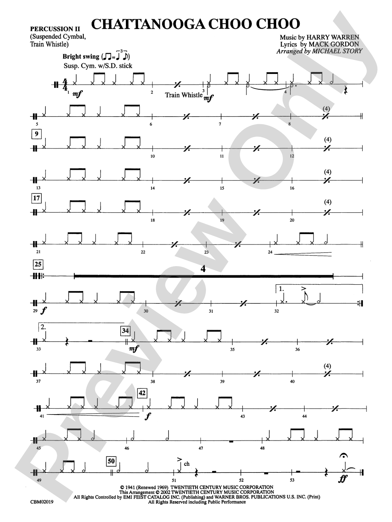 Chattanooga Choo Choo: 2nd Percussion